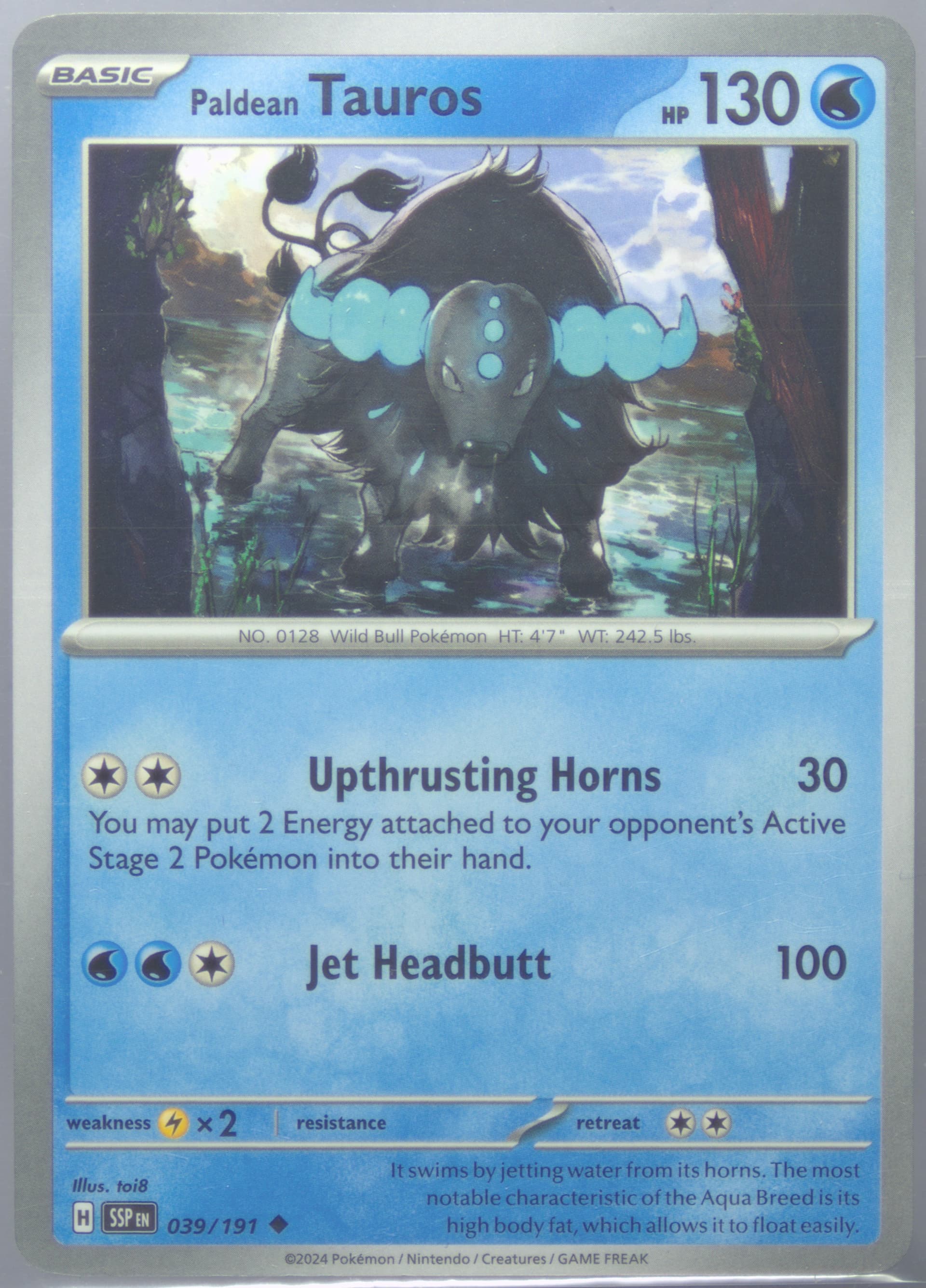 Paldean Tauros (039) 2024 Pokemon Ssp EN-Surging Sparks