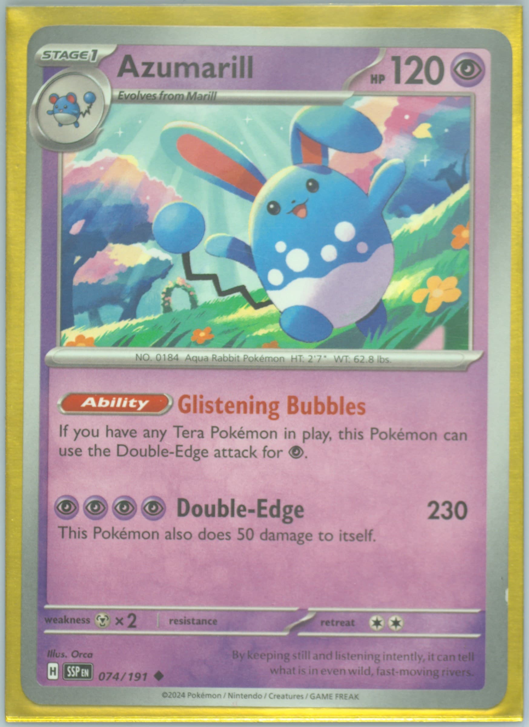 Azumarill (074) 2024 Pokemon Ssp EN-Surging Sparks