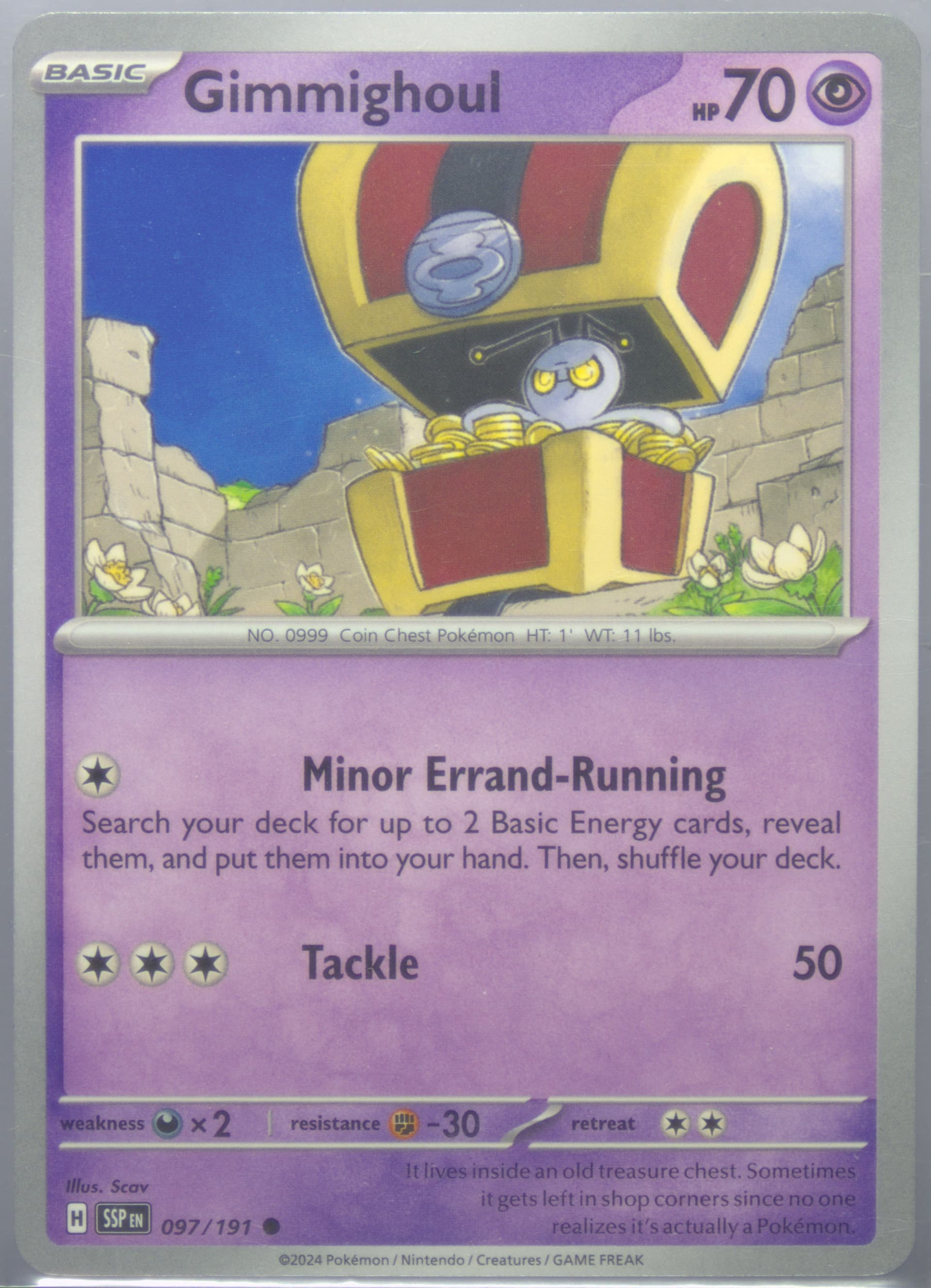 Gimmighoul (097) 2024 Pokemon Ssp EN-Surging Sparks