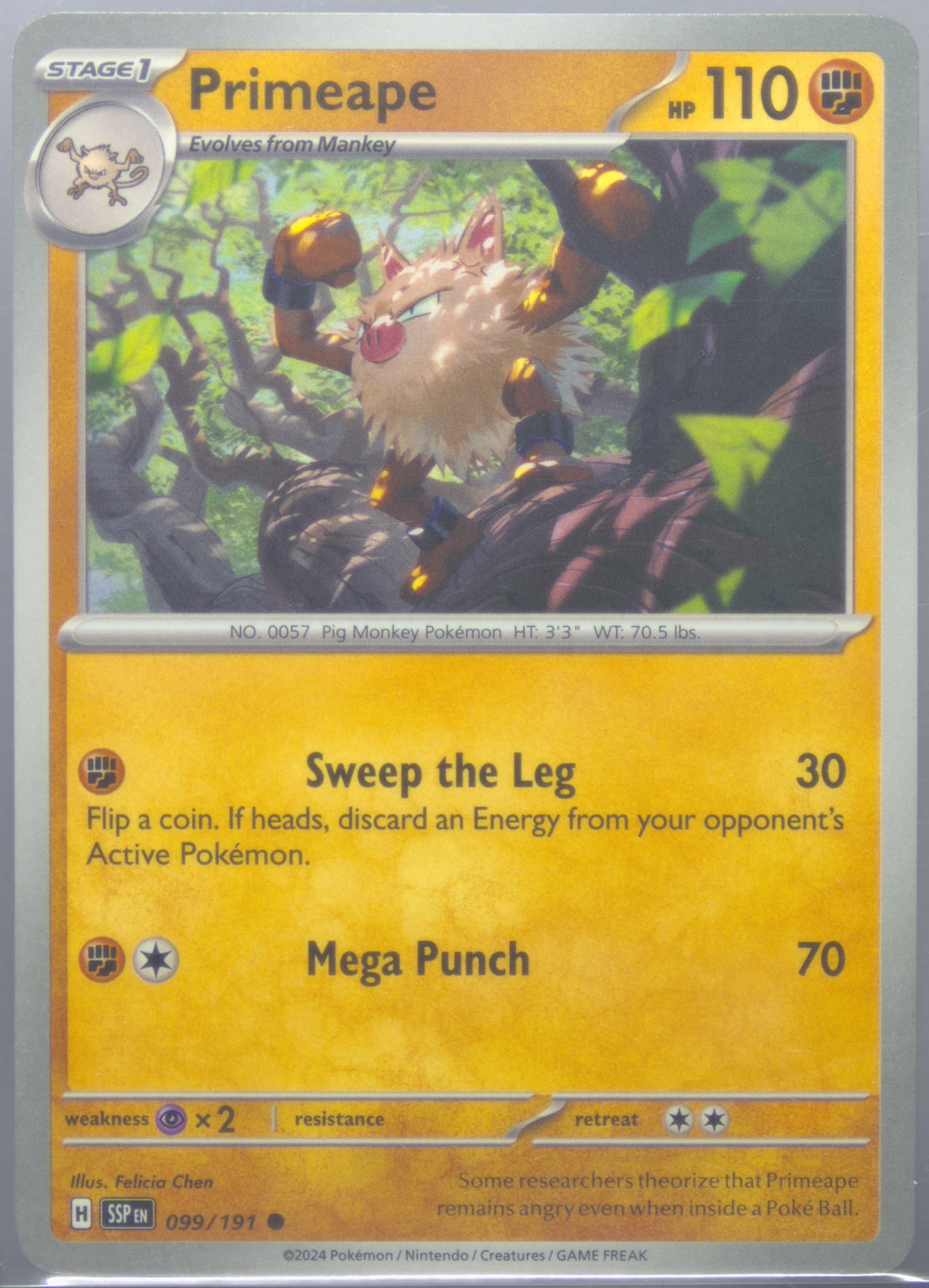 Primeape (099) 2024 Pokemon Ssp EN-Surging Sparks