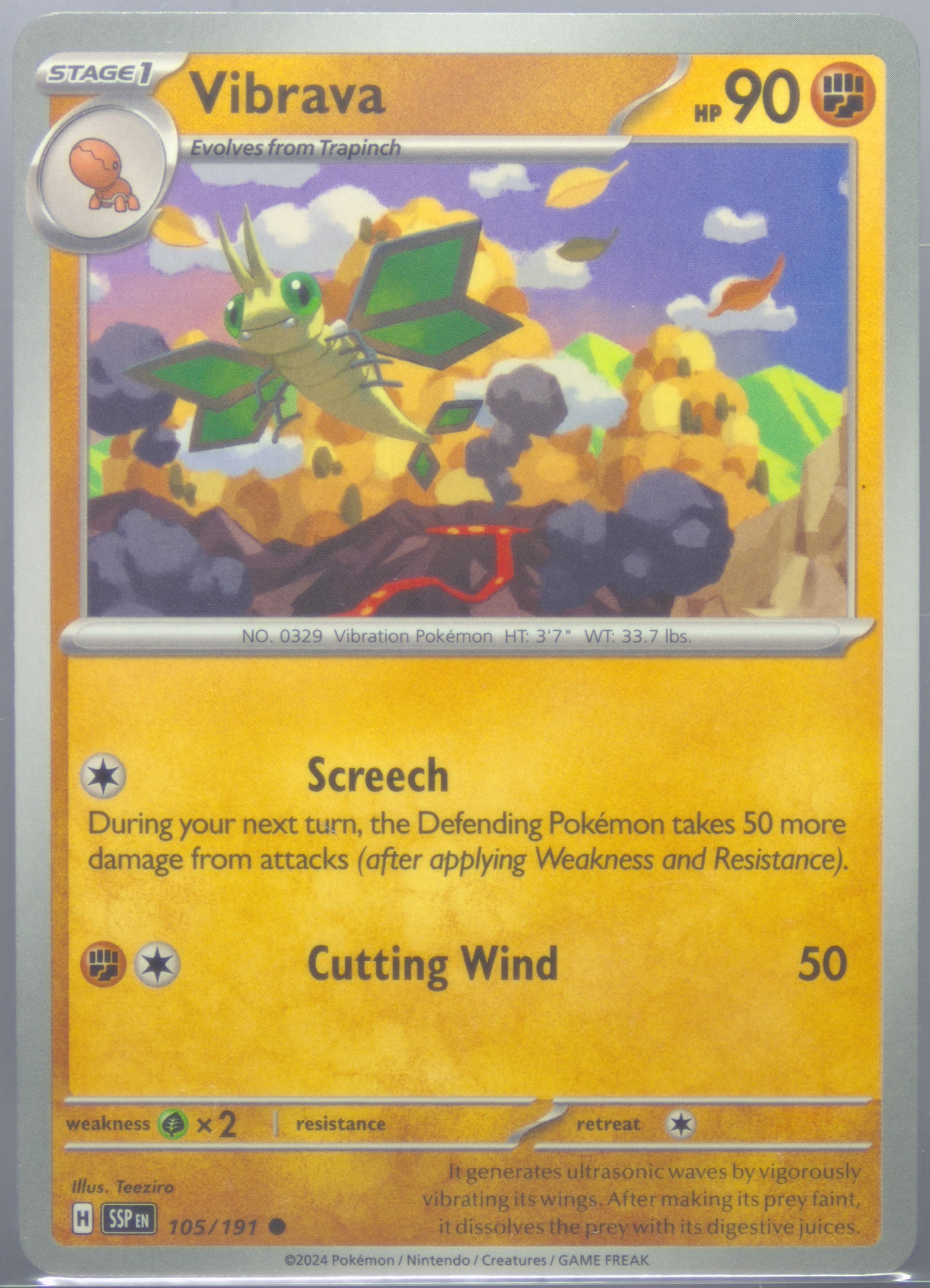 Vibrava (105) 2024 Pokemon Ssp EN-Surging Sparks