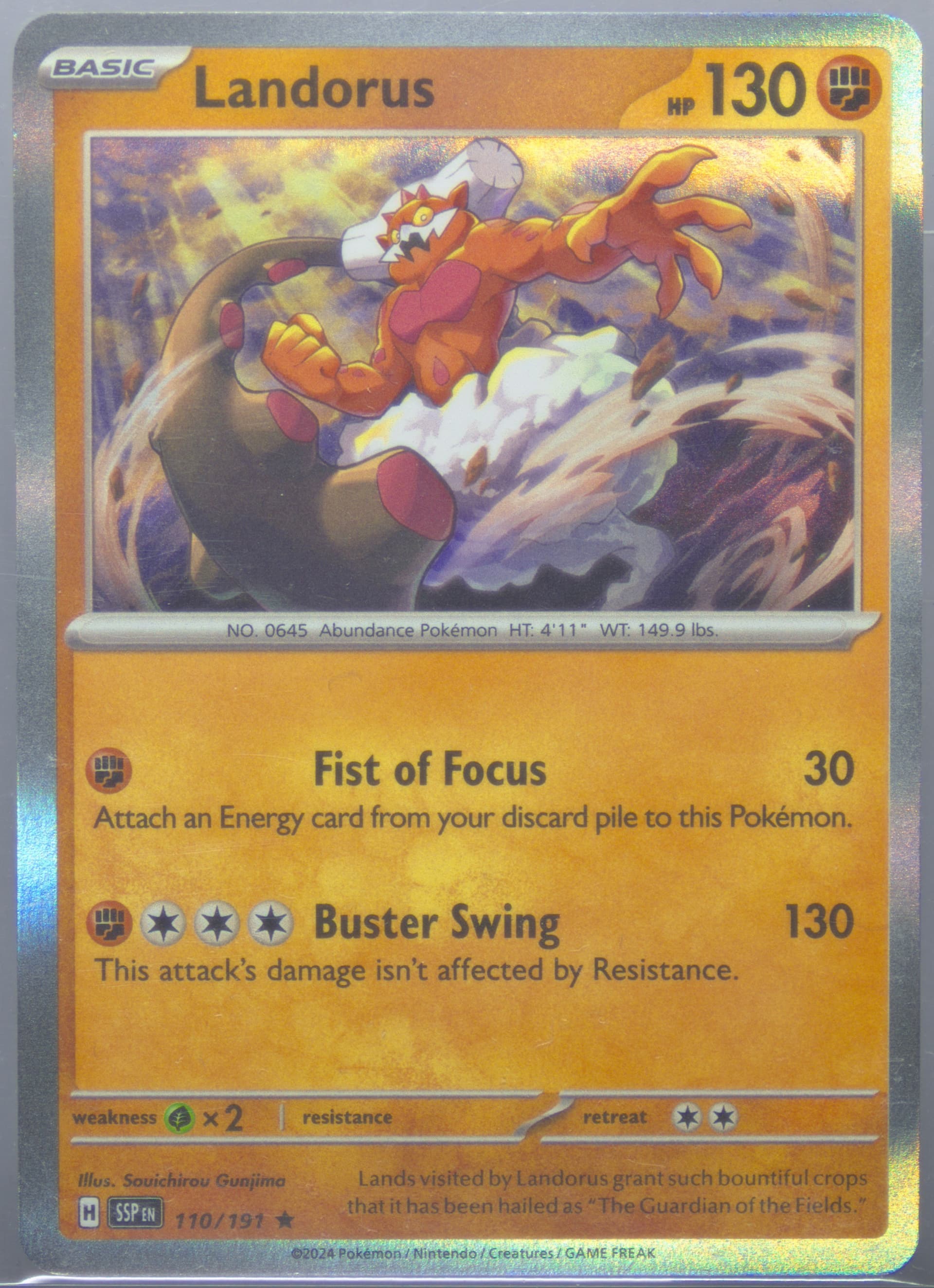 Landorus (110) 2024 Pokemon Ssp EN-Surging Sparks