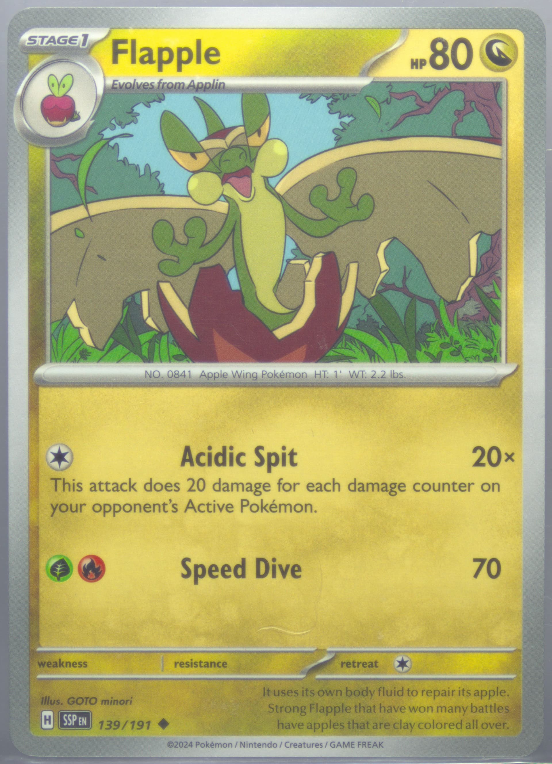 Flapple (139) 2024 Pokemon Ssp EN-Surging Sparks