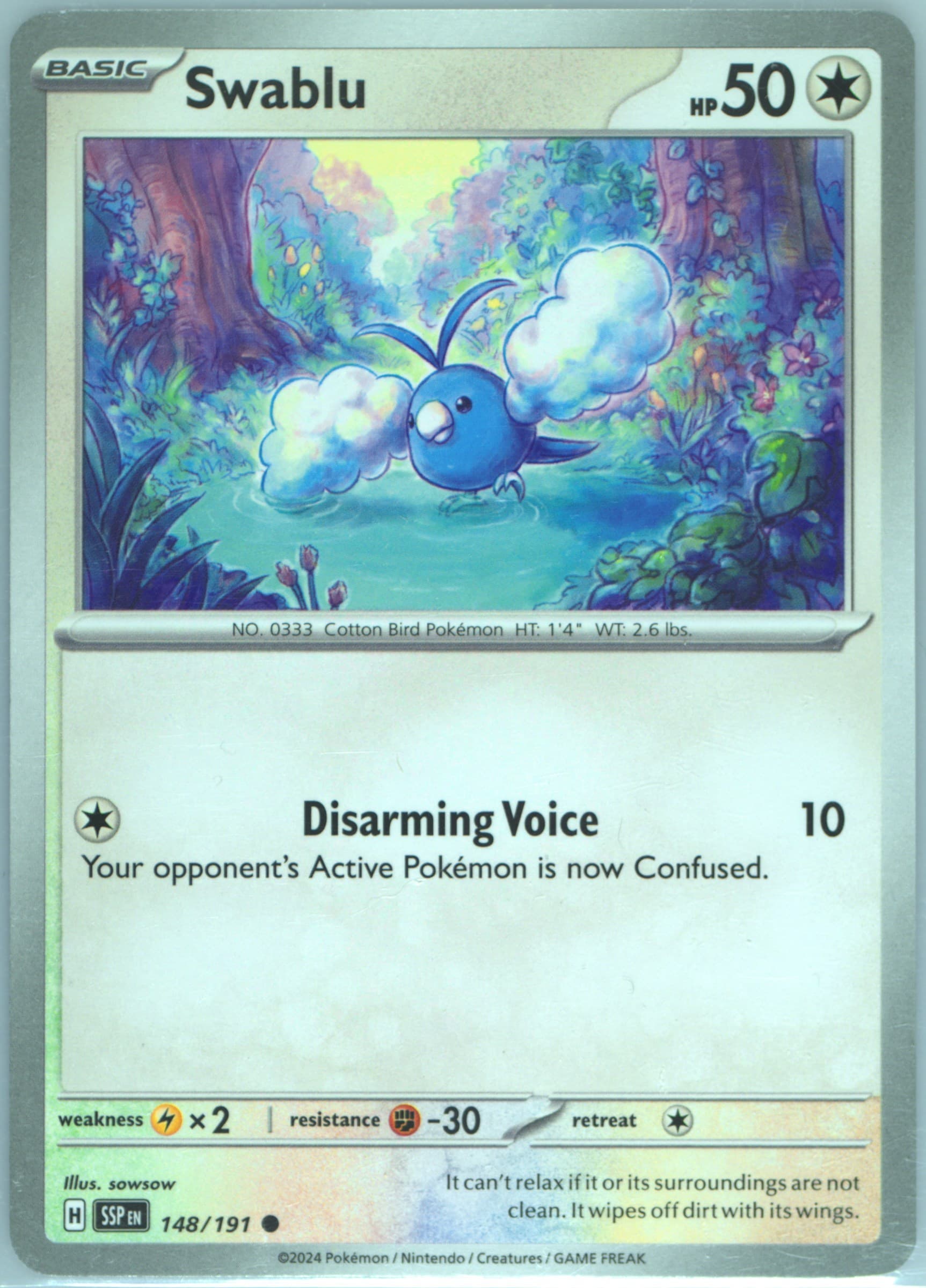 Swablu (148) 2024 Pokemon Ssp EN-Surging Sparks