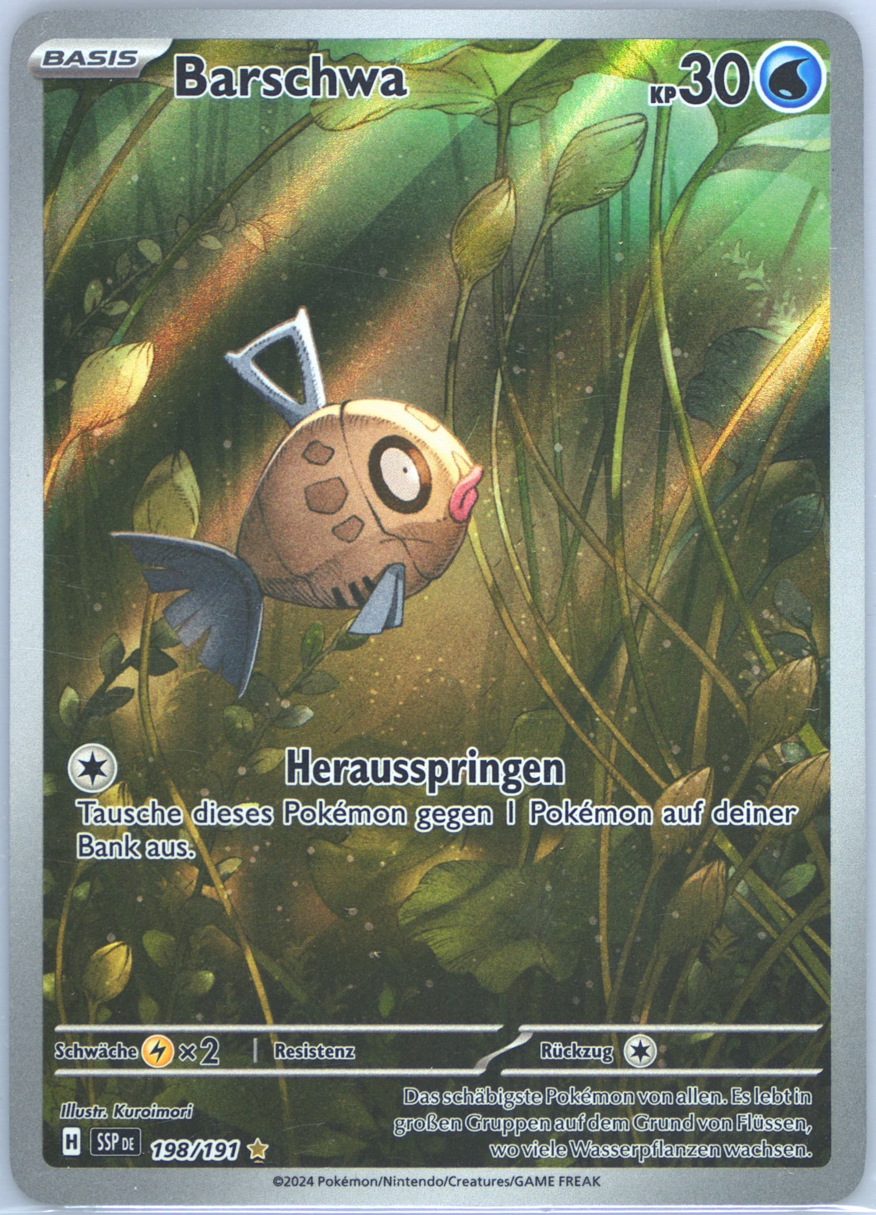 Feebas Illustration Rare (198) 2024 Pokemon German Ssp de-Surging Sparks