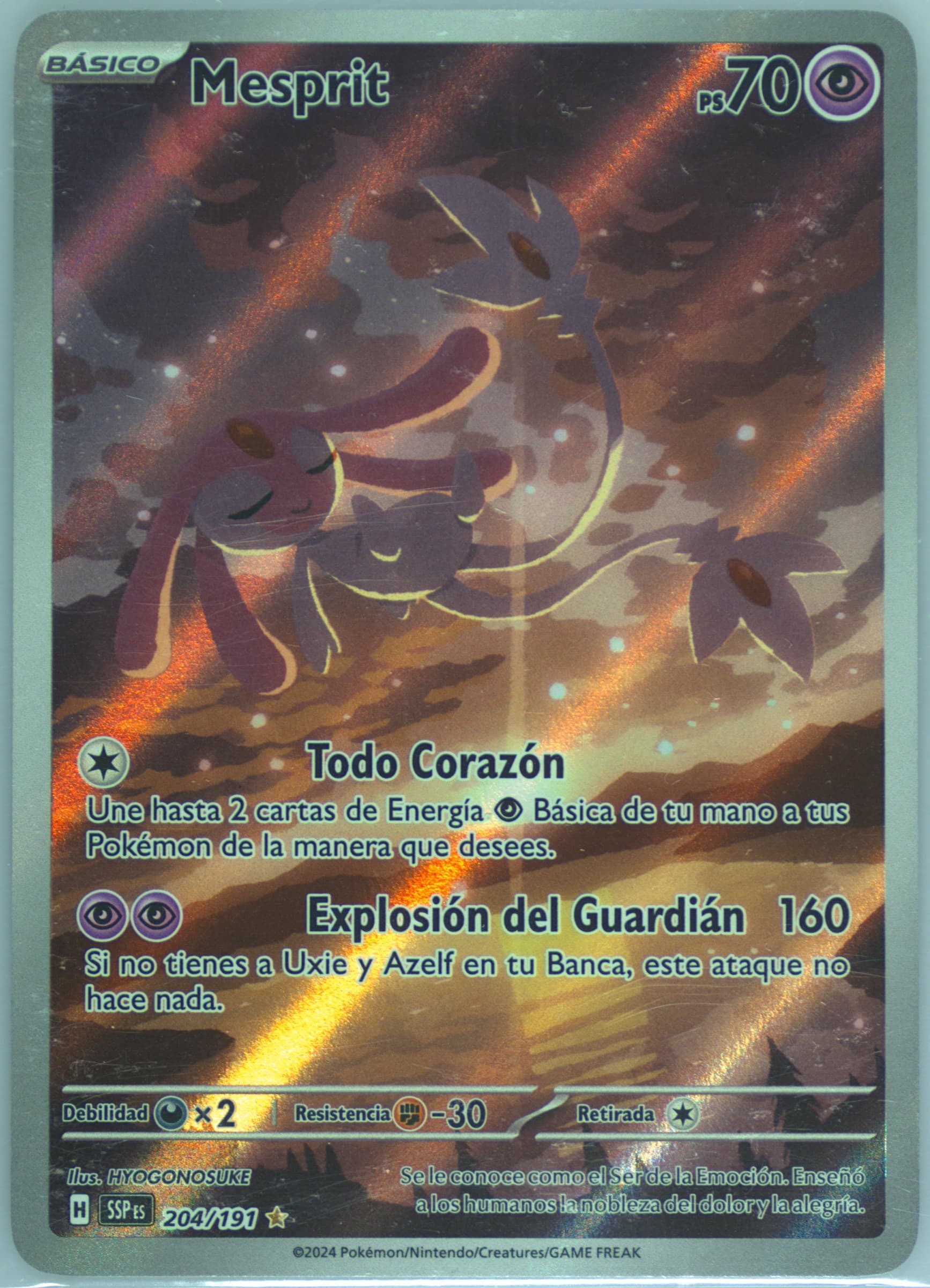 Mesprit Illustration Rare (204) 2024 Pokemon Spanish Ssp ES-Surging Sparks