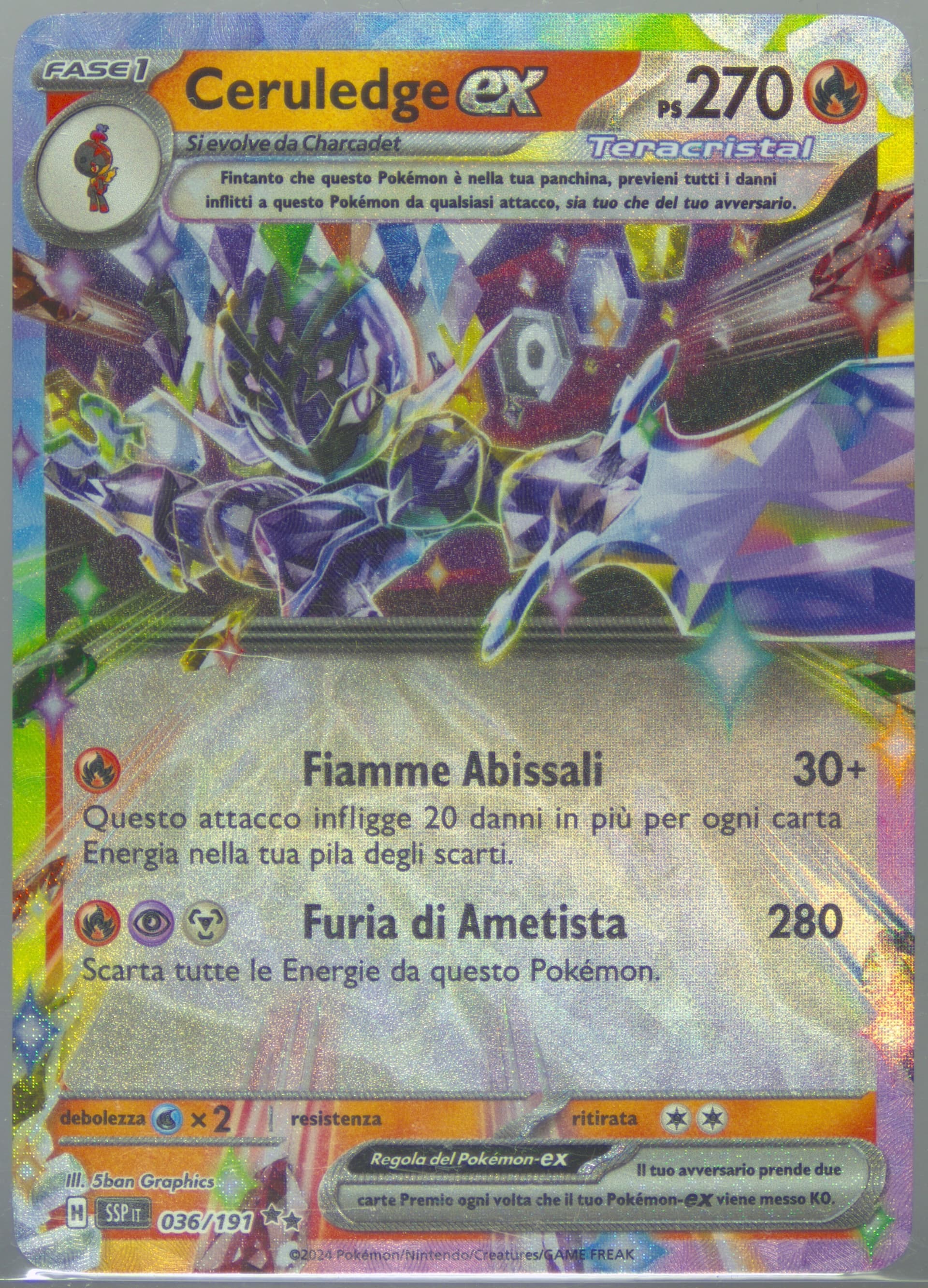 Ceruledge EX (036) 2024 Pokemon Italian Ssp It-Surging Sparks