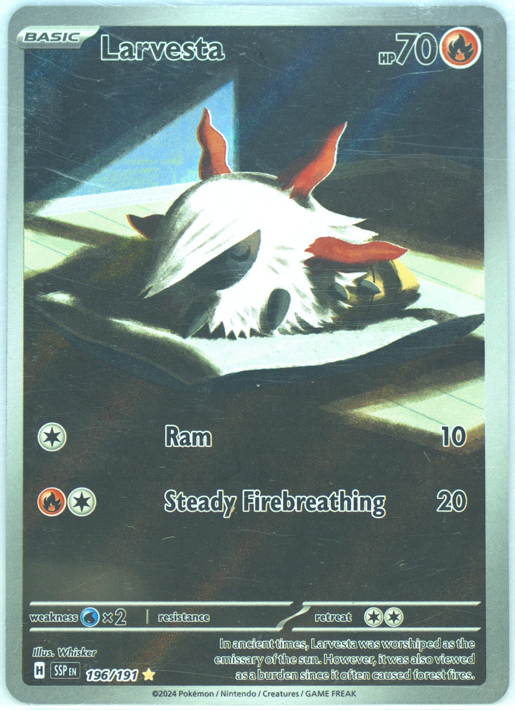 Larvesta Illustration Rare (196) 2024 Pokemon Italian Ssp It-Surging Sparks