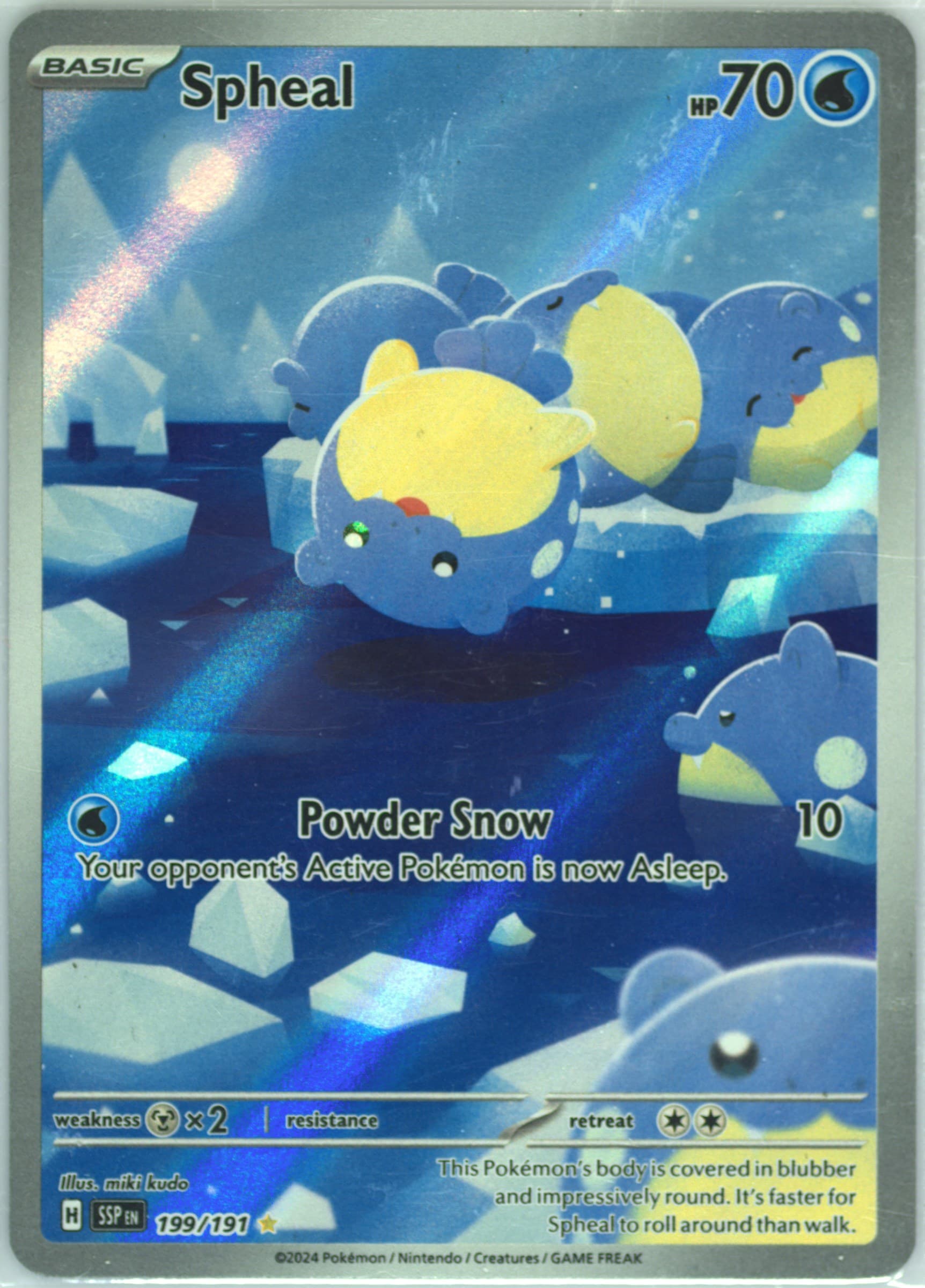 Spheal Illustration Rare (199) 2024 Pokemon Italian Ssp It-Surging Sparks