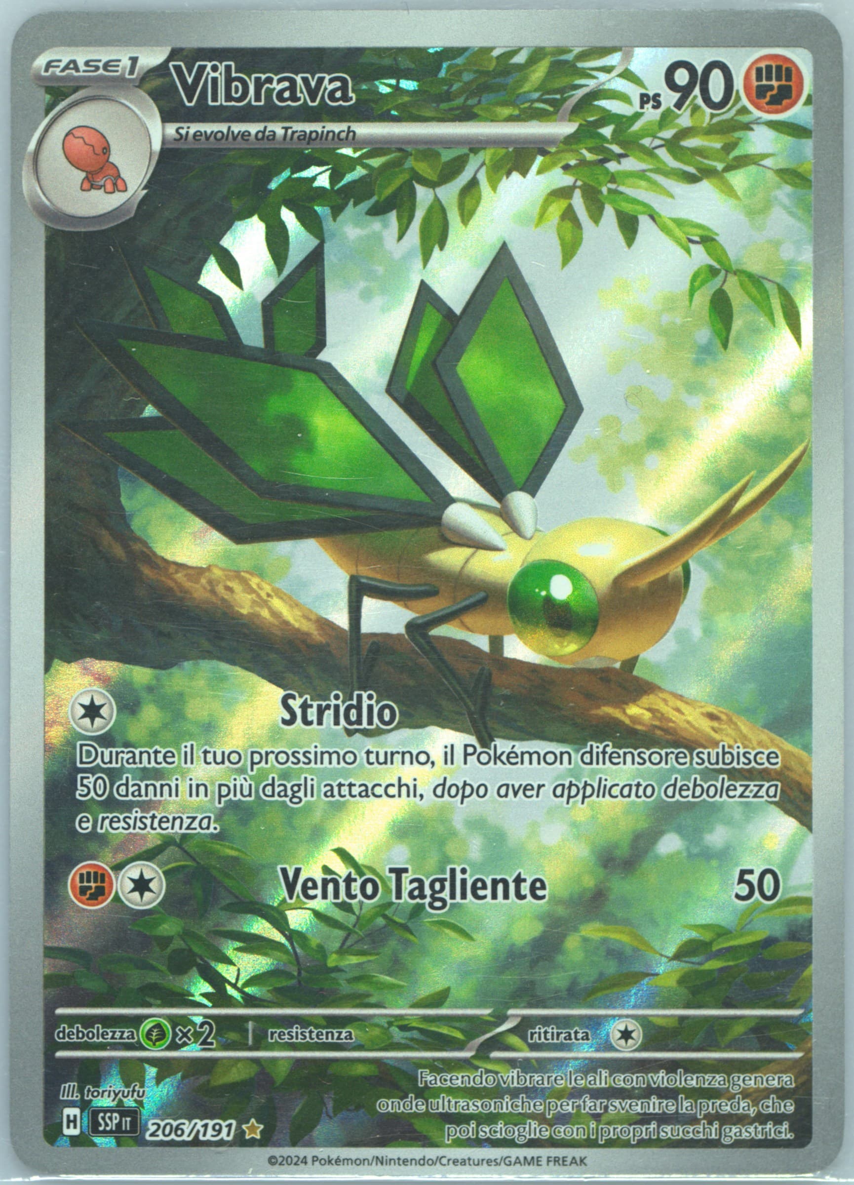 Vibrava Illustration Rare (206) 2024 Pokemon Italian Ssp It-Surging Sparks