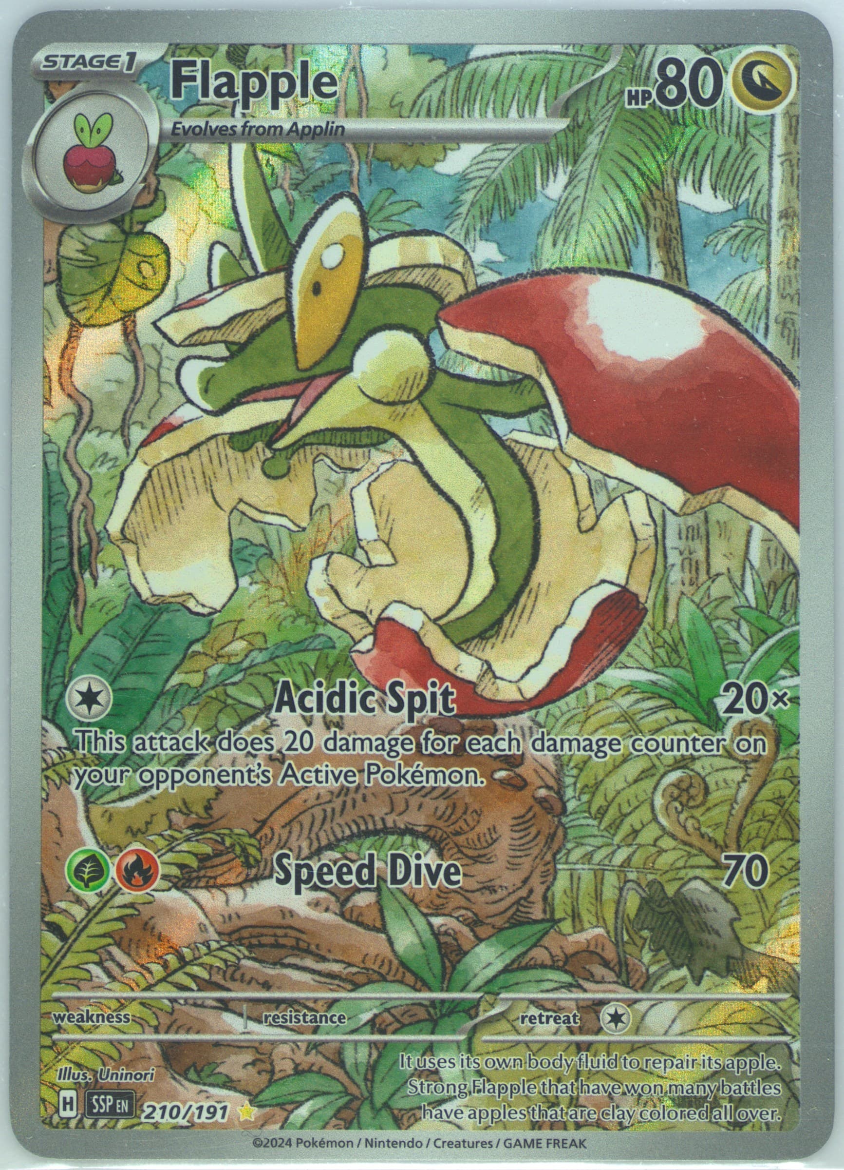 Flapple Illustration Rare (210) 2024 Pokemon Italian Ssp It-Surging Sparks