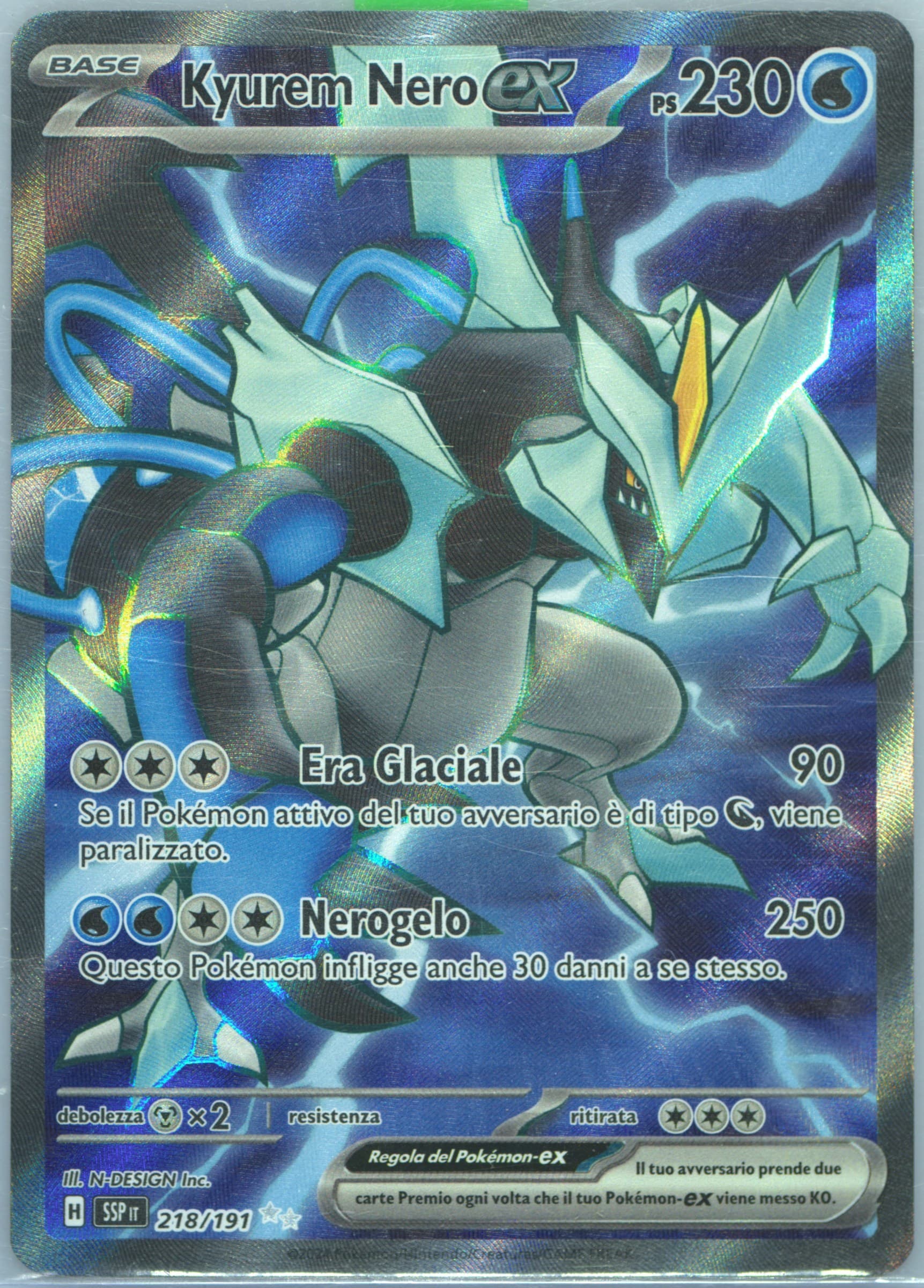 Black Kyurem EX Ultra Rare (218) 2024 Pokemon Italian Ssp It-Surging Sparks