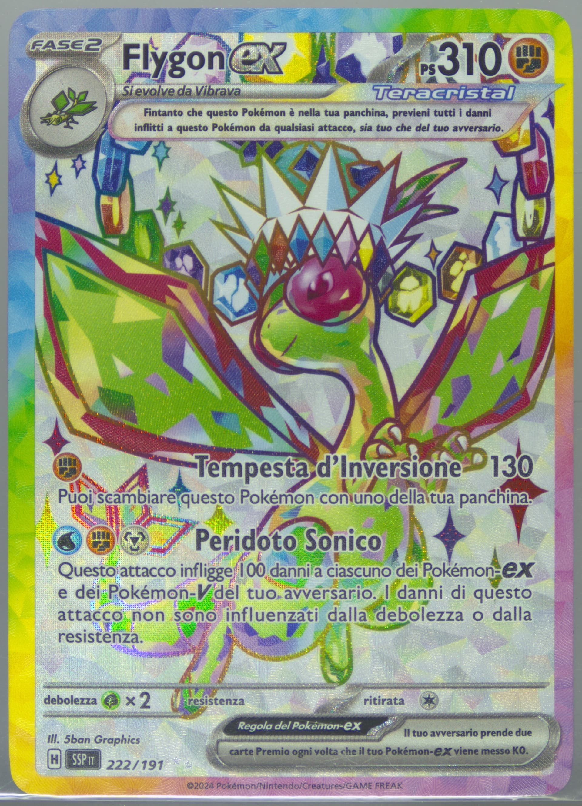 Flygon EX Ultra Rare (222) 2024 Pokemon Italian Ssp It-Surging Sparks