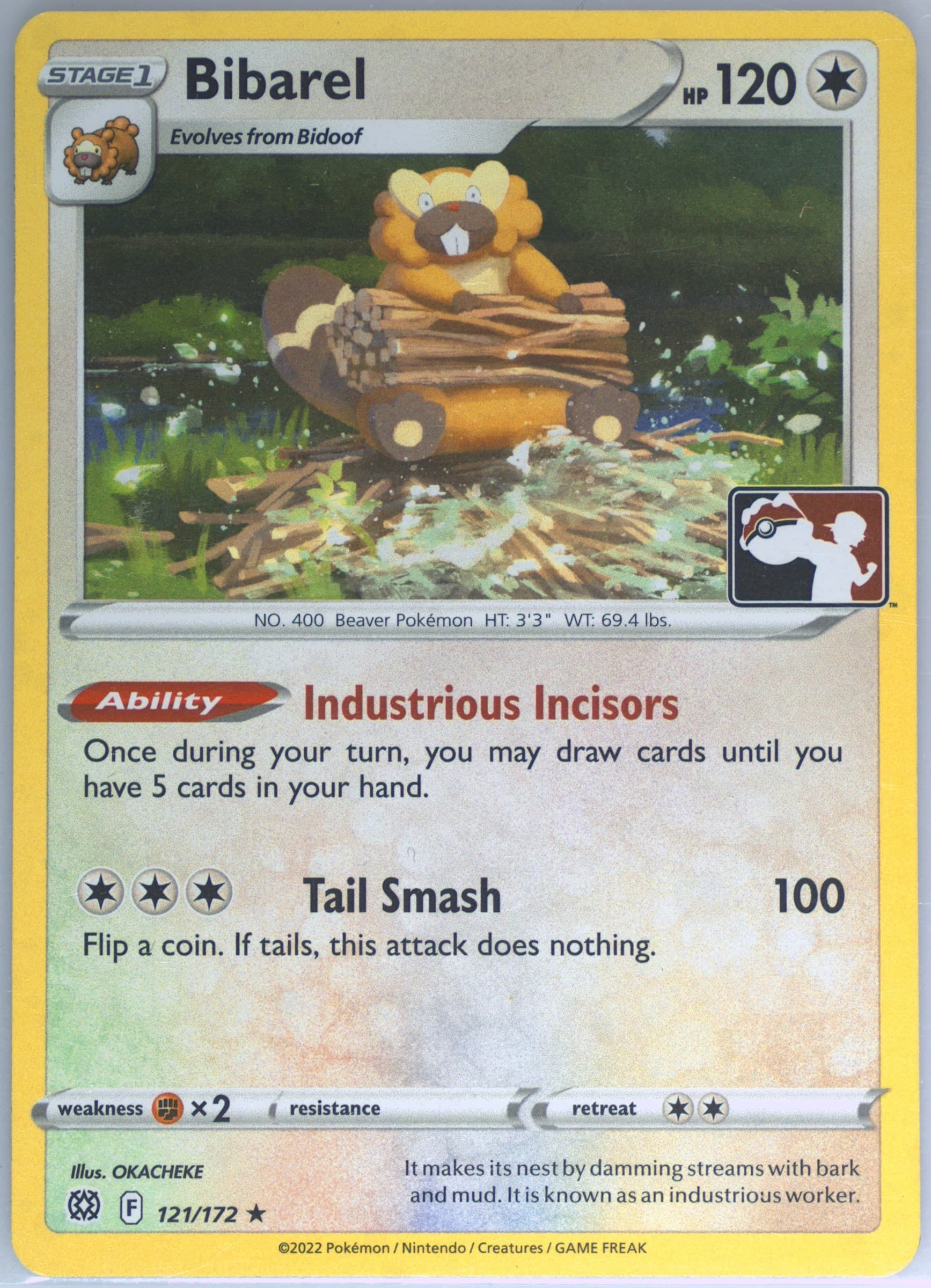 Bibarel Holo (121) 2023 Pokemon Play! Pokemon Prize Pack: Series 3