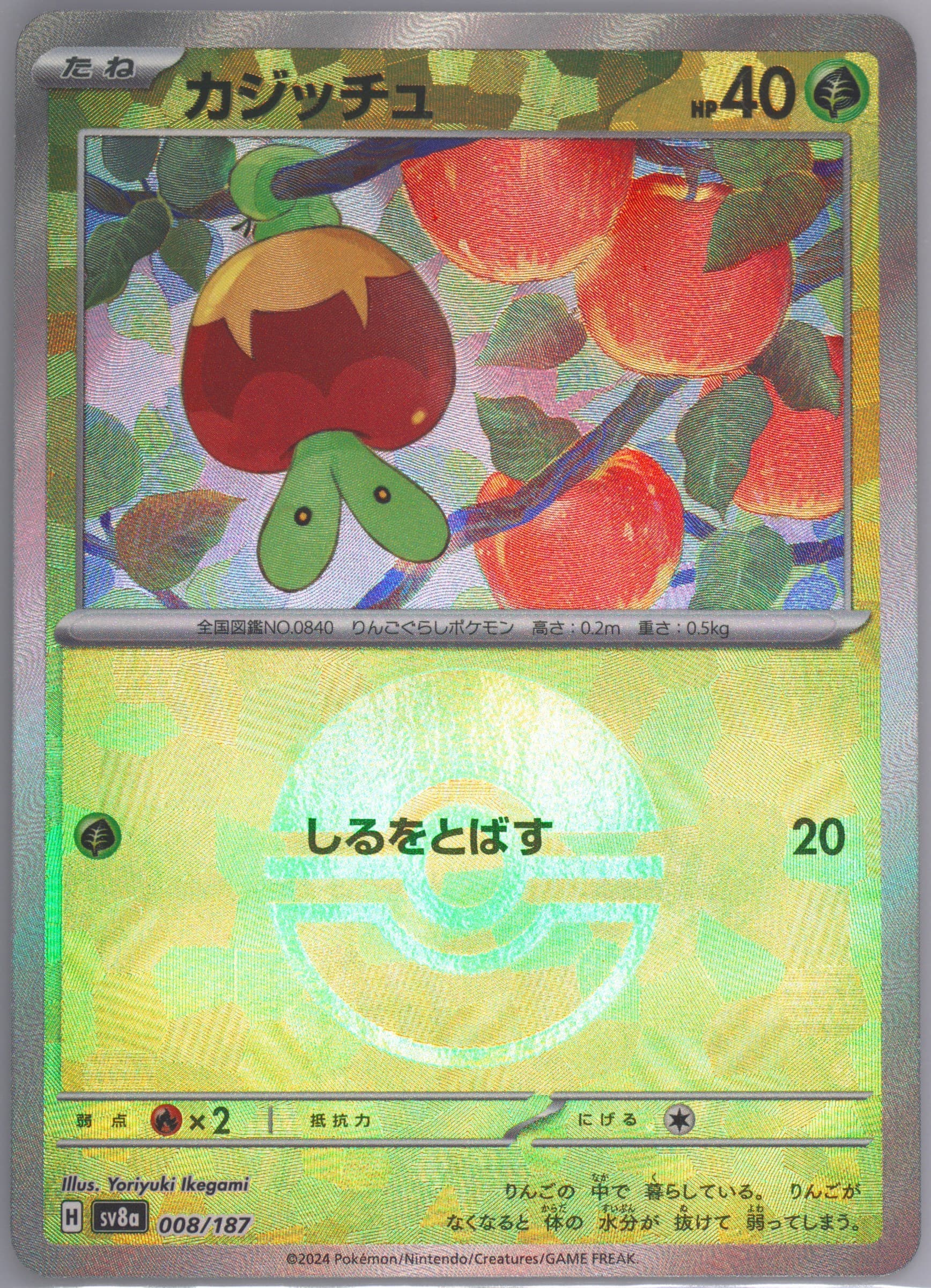 Applin Reverse Holo (008) 2024 Pokemon Japanese Sv8a-Terastal Fest EX