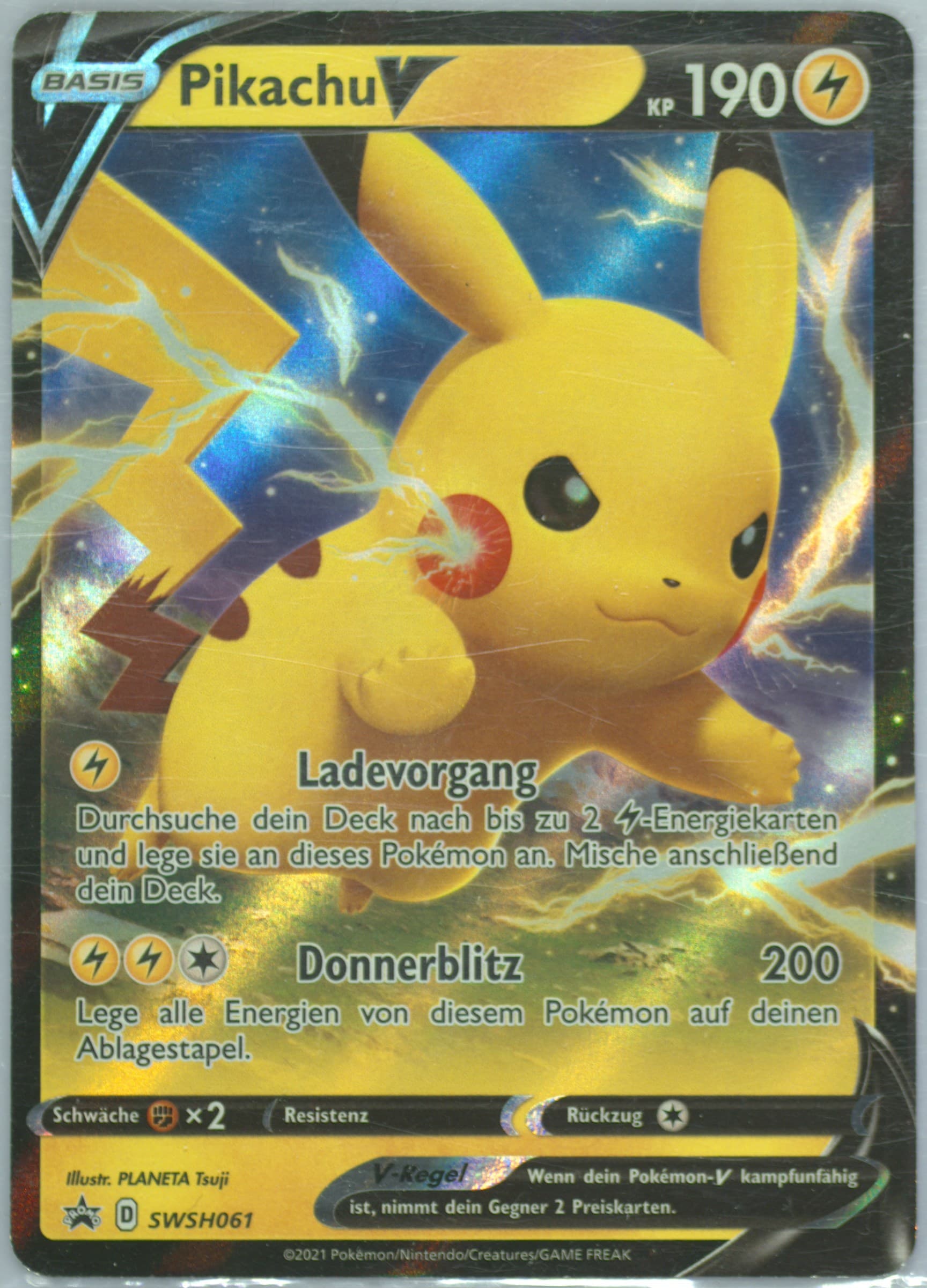 Pikachu V Pikachu V Box-German (061) 2021 Pokemon Swsh Black Star Promo