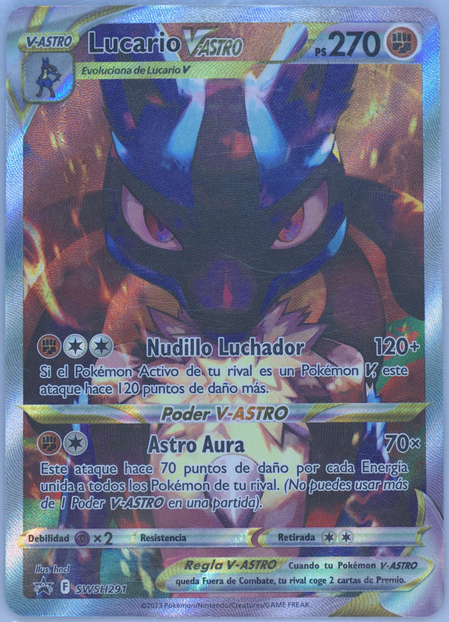 Full Art/Lucario V-Astro Crown Zenith Elite Trainer Box-Spanish (291) 2023 Pokemon Swsh Black Star Promo