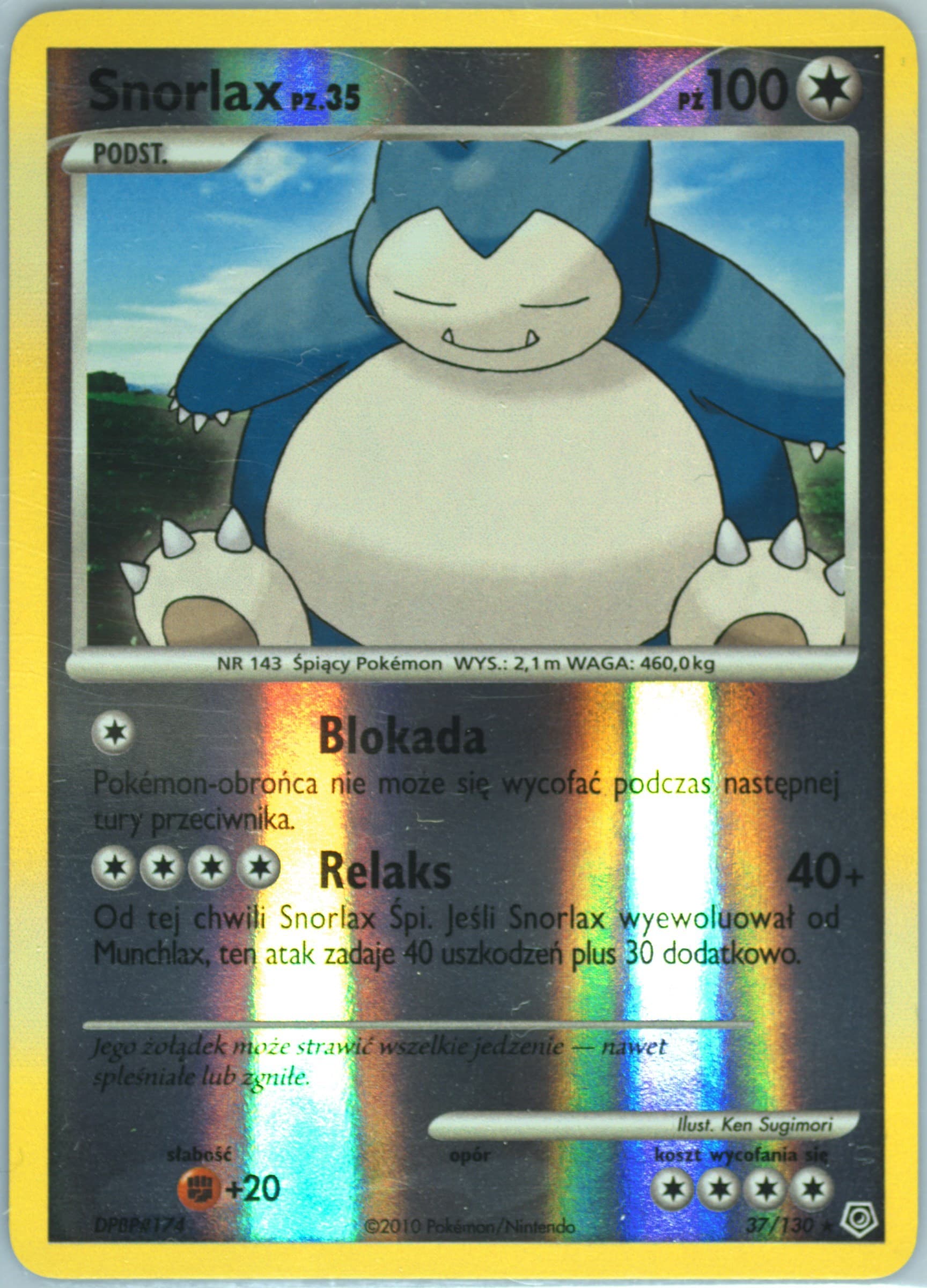 Snorlax-Reverse Foil (37) 2010 Pokemon Polish Diamond & Pearl
