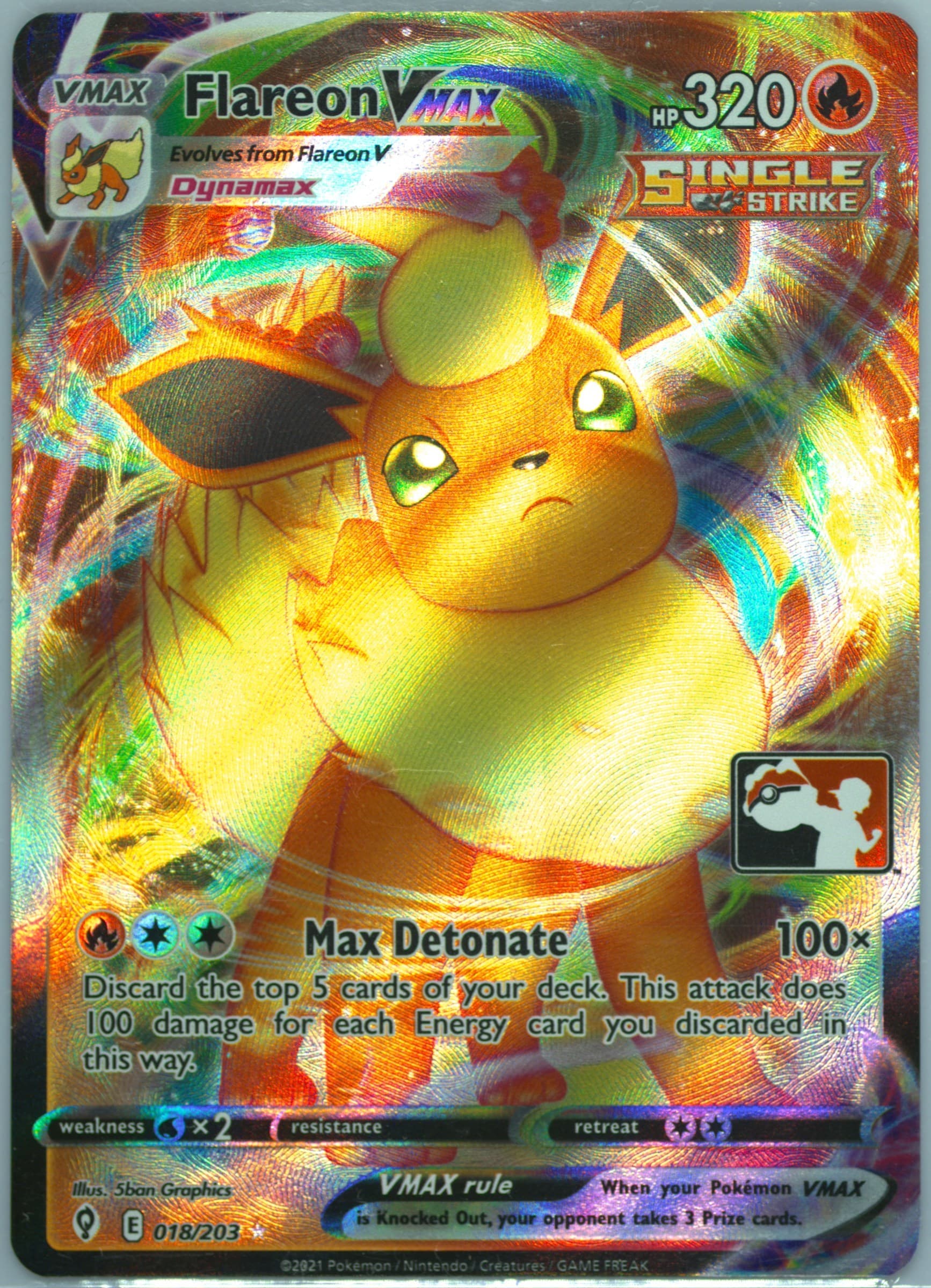 Full Art/Flareon Vmax (018) 2022-2023 Pokemon Play! Pokemon Prize Pack