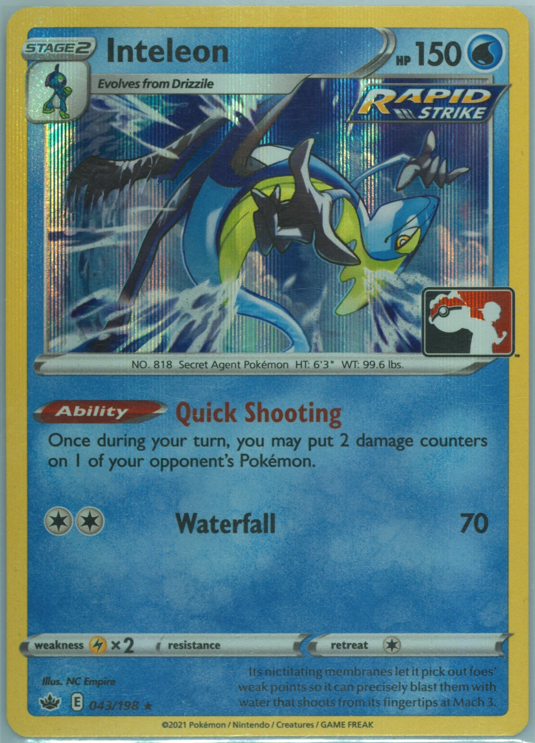 Inteleon-Holo (043) 2022-2023 Pokemon Play! Pokemon Prize Pack