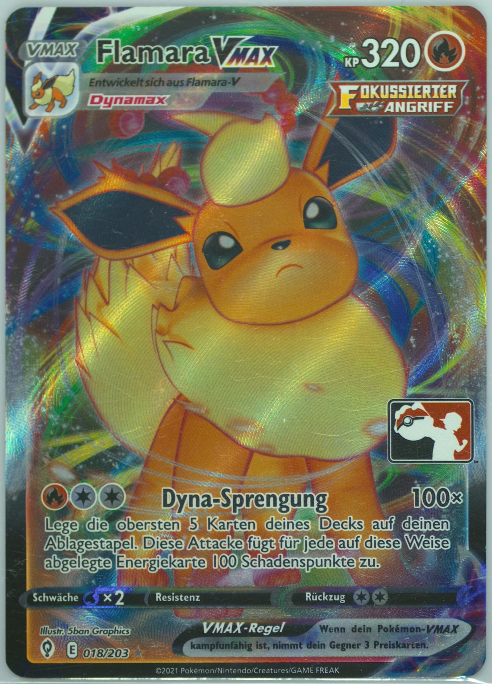 Full Art/Flamara Vmax German (018) 2022-2023 Pokemon Play! Pokemon Prize Pack