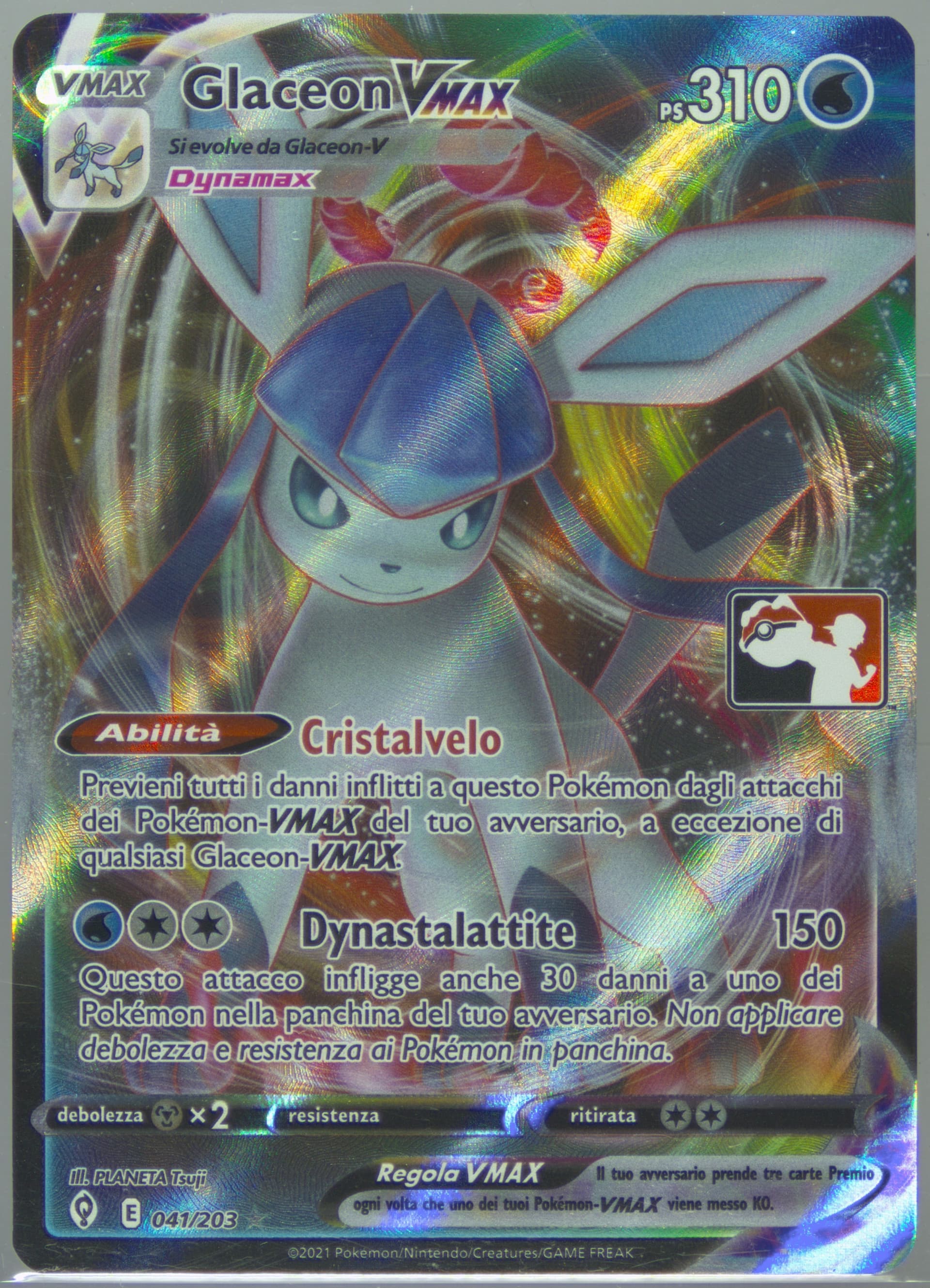 Full Art/Glaceon Vmax Italian (041) 2022-2023 Pokemon Play! Pokemon Prize Pack