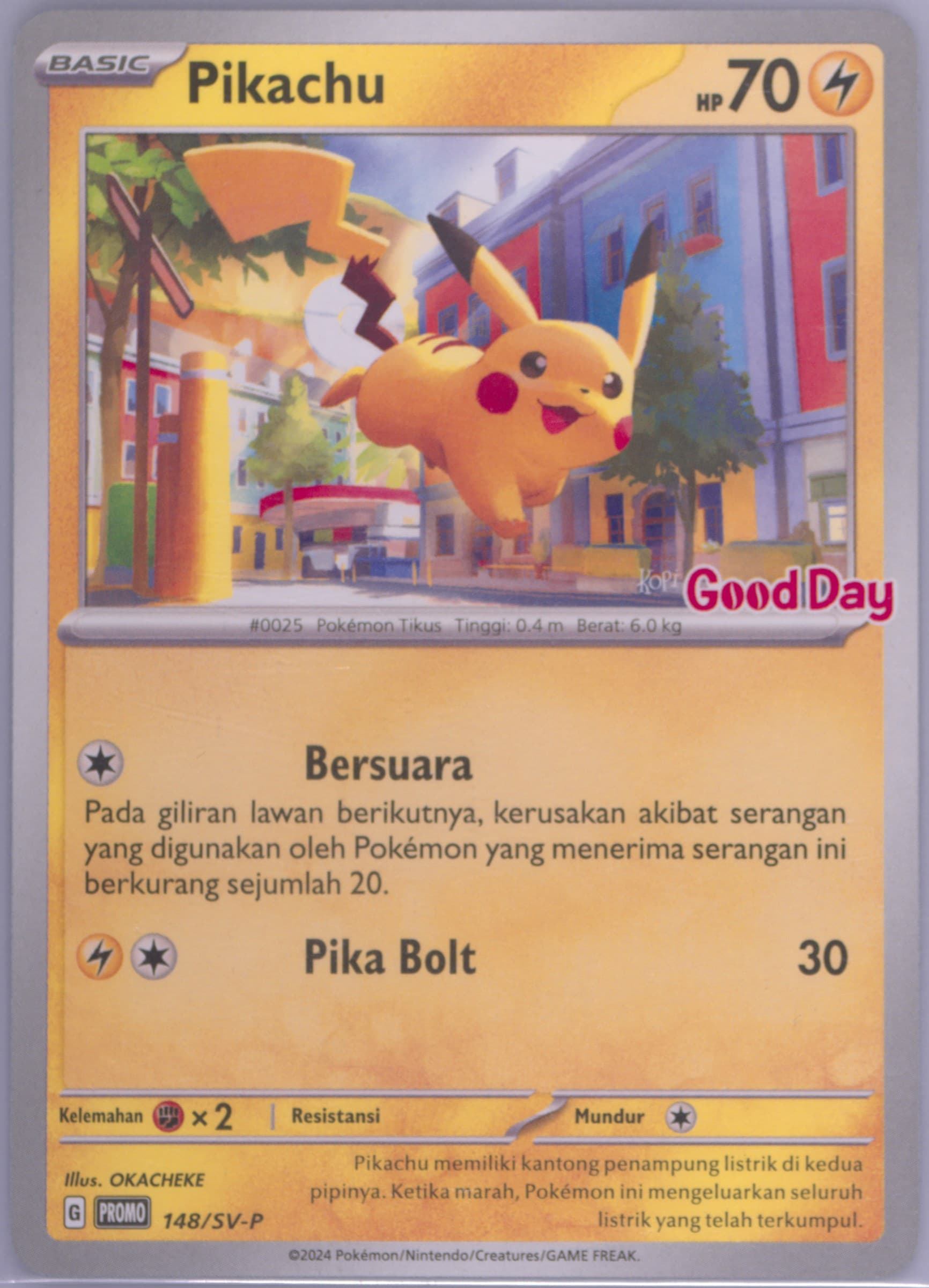 Pikachu Good Day Coffee Promo (148) 2024 Pokemon Indonesian SV-P Promo