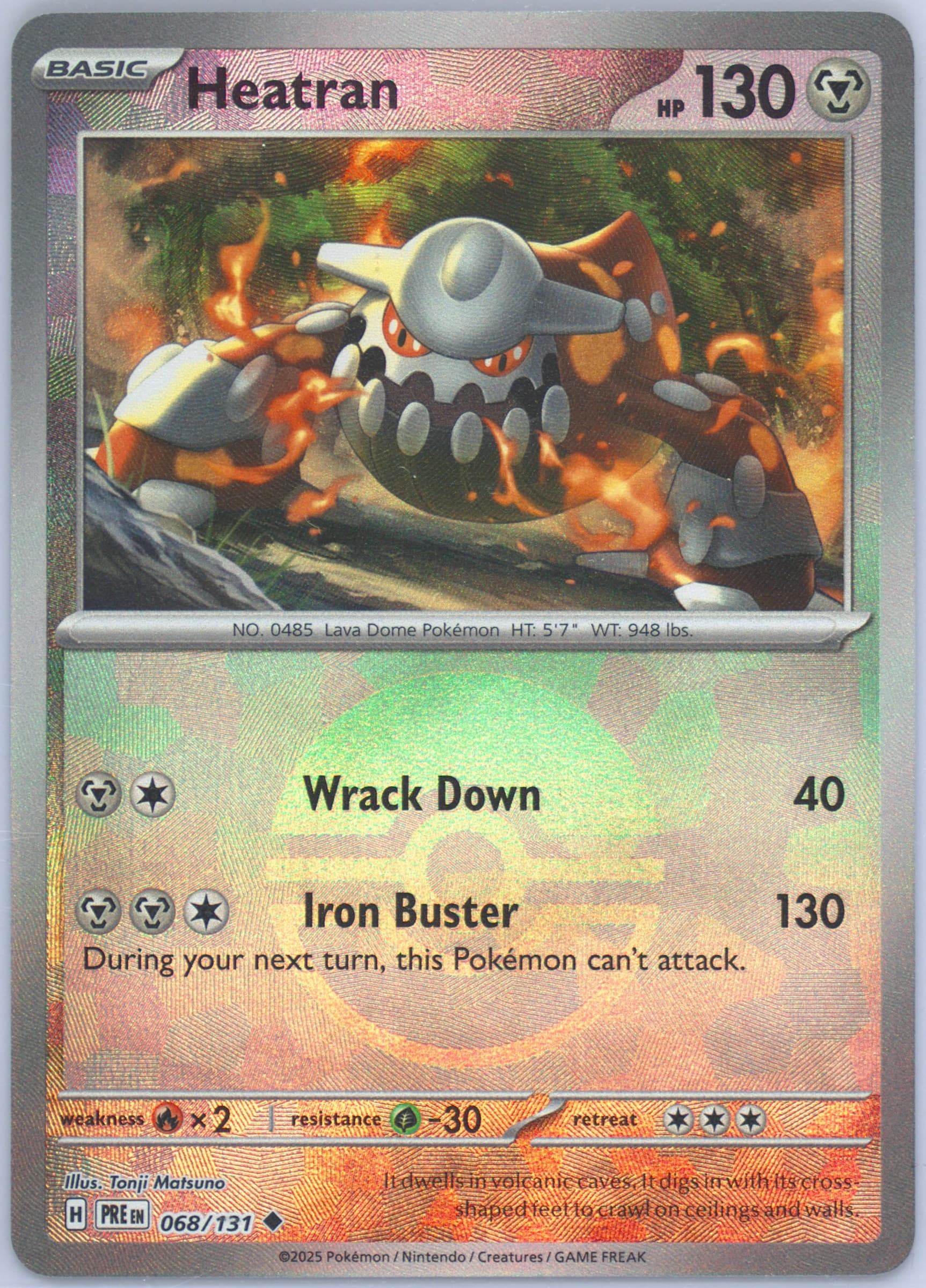 Heatran Reverse Holo (068) 2025 Pokemon Pre EN-Prismatic Evolutions
