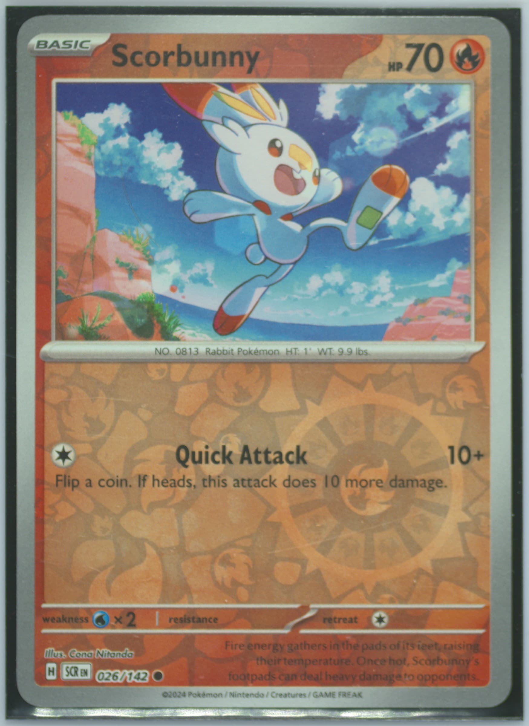 Scorbunny Reverse Holo (026) 2024 Pokemon Scr EN-Stellar Crown