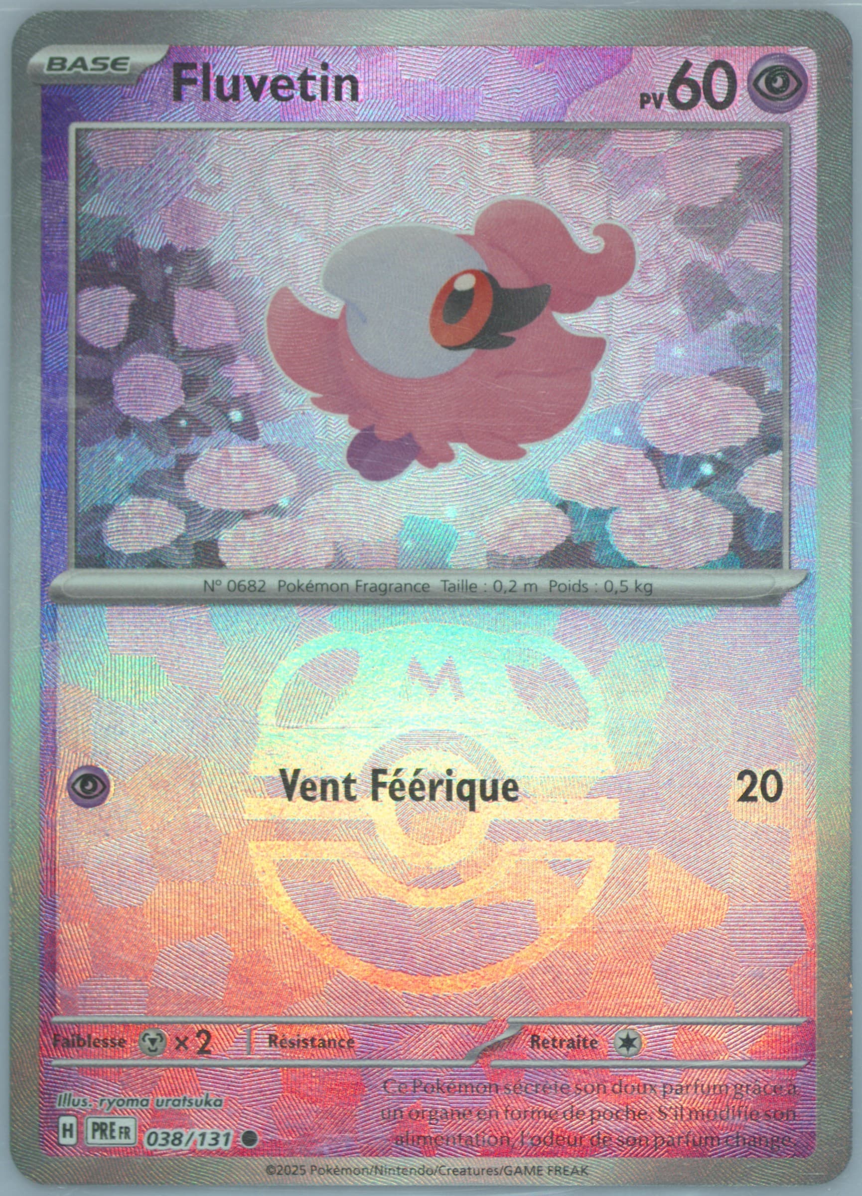 Spritzee Master Ball Reverse Holo (038) 2025 Pokemon French Pre FR-Prismatic Evolutions