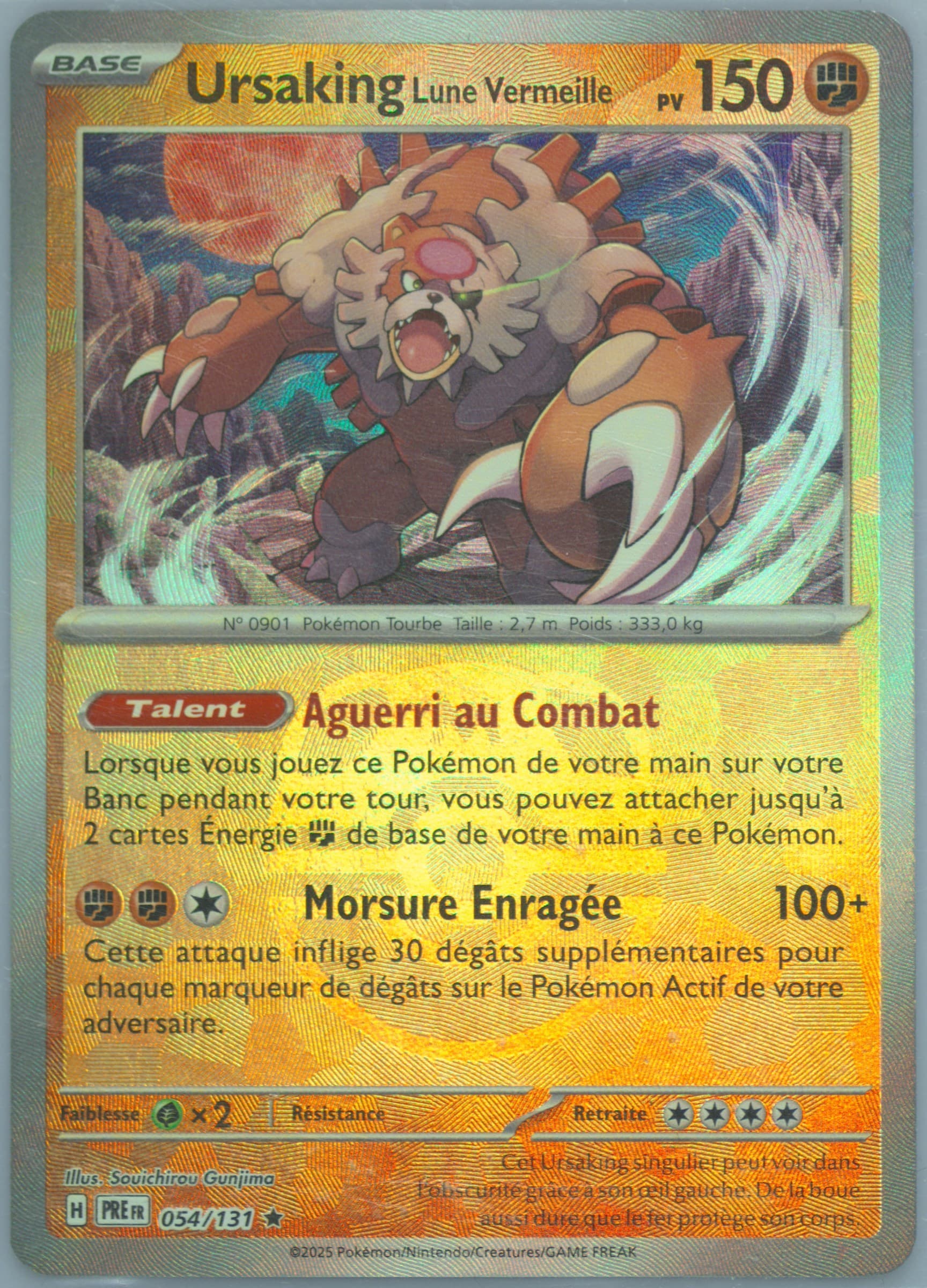 Bloodmoon Ursaluna Master Ball Reverse Holo (054) 2025 Pokemon French Pre FR-Prismatic Evolutions