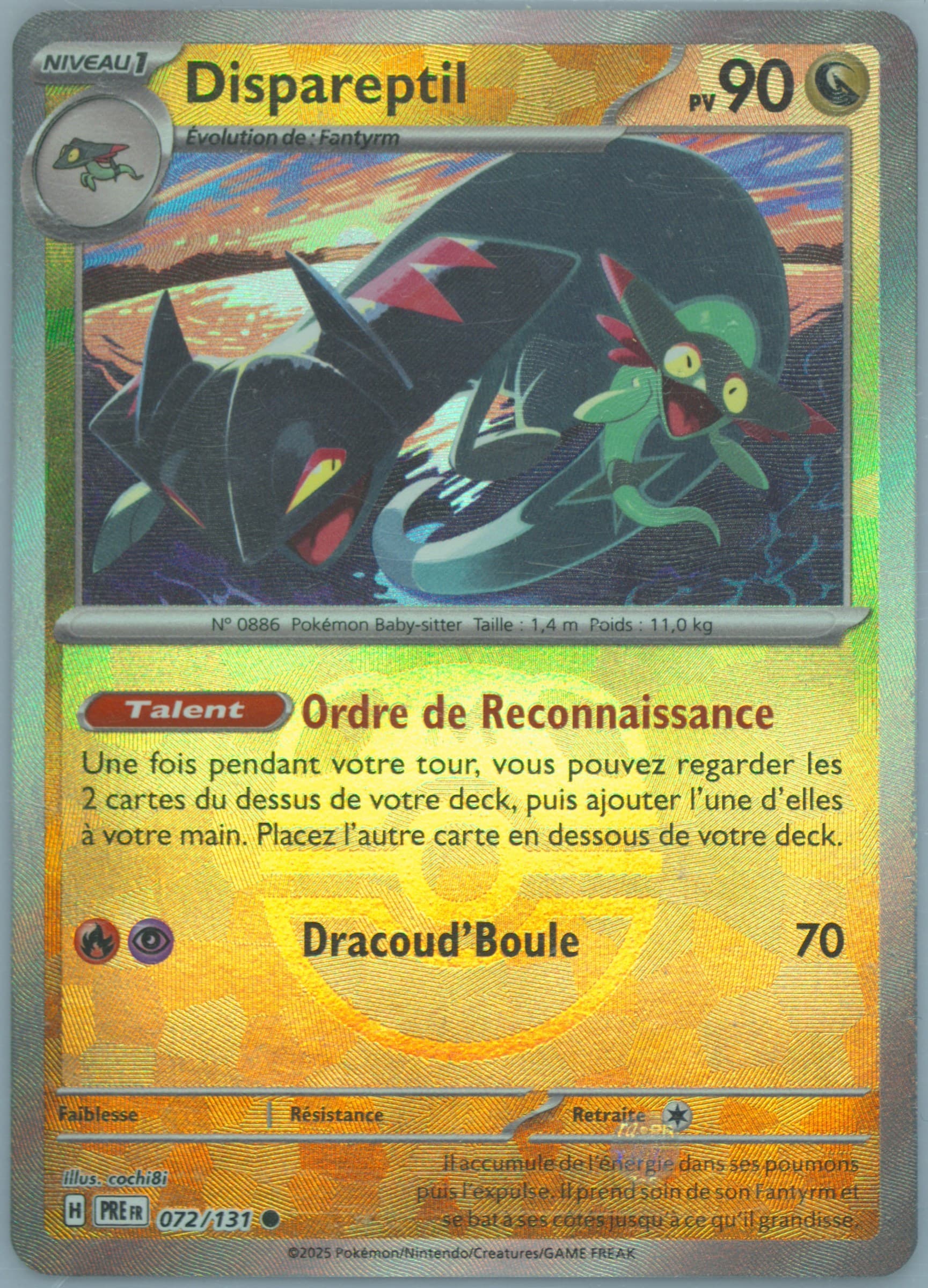 Drakloak Master Ball Reverse Holo (072) 2025 Pokemon French Pre FR-Prismatic Evolutions