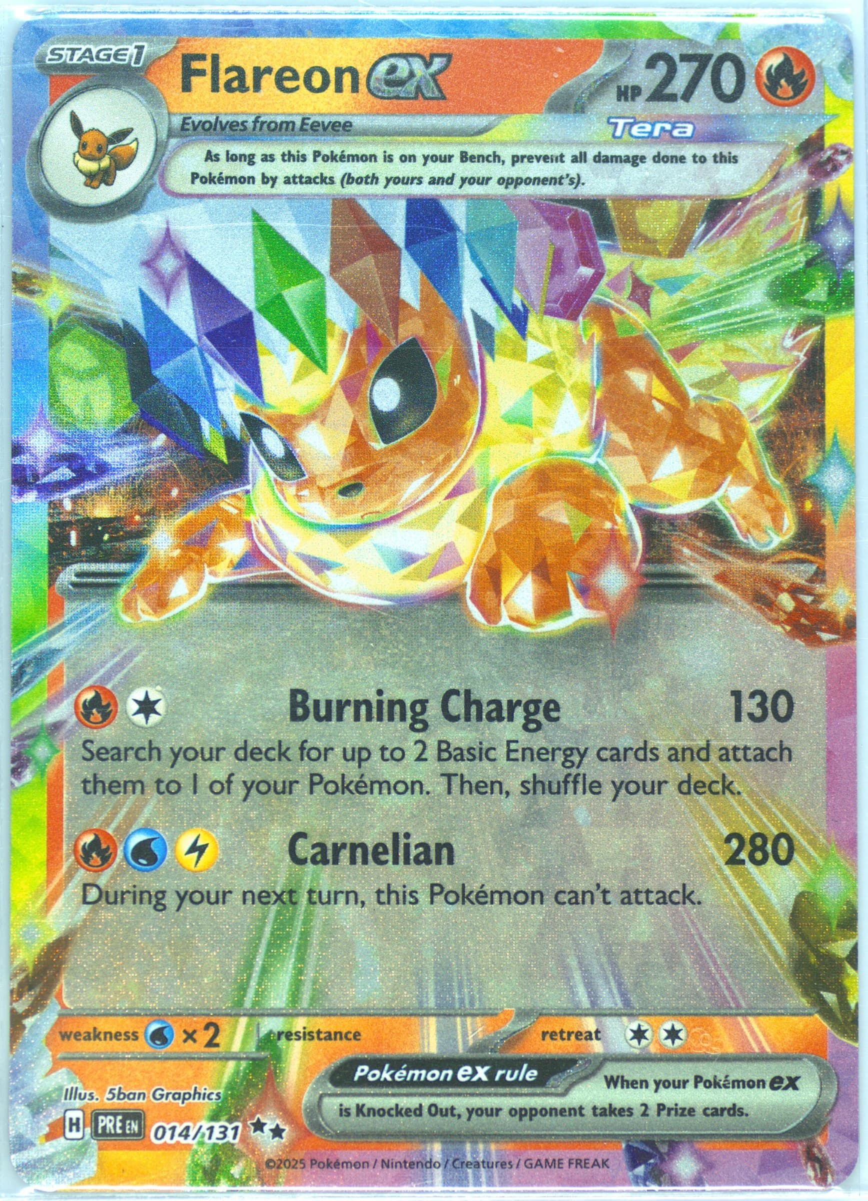 Flareon EX (014) 2025 Pokemon Spanish Pre ES-Prismatic Evolutions