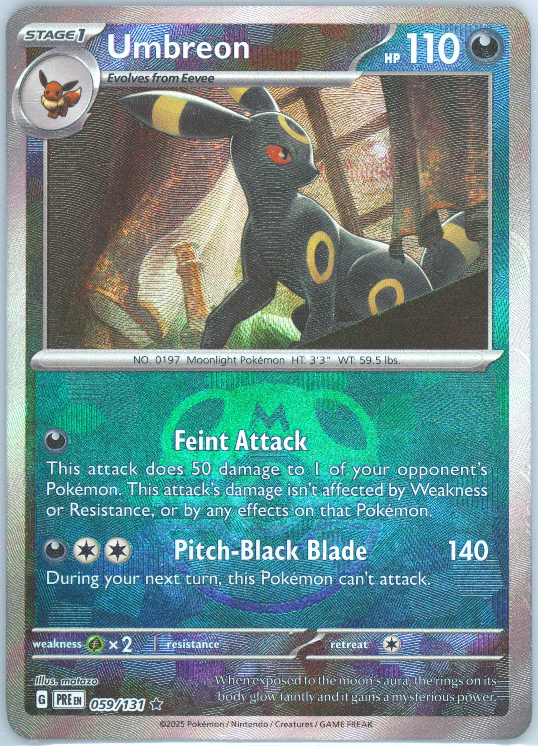 Umbreon (059) 2025 Pokemon Spanish Pre ES-Prismatic Evolutions