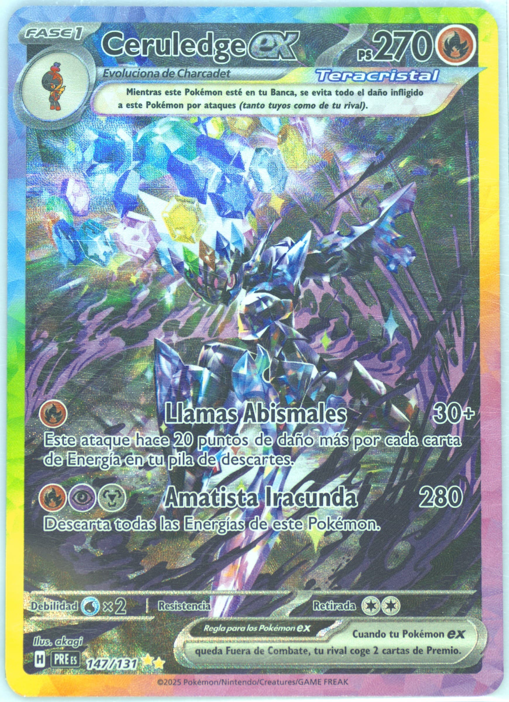 Ceruledge EX Special Illustration Rare (147) 2025 Pokemon Spanish Pre ES-Prismatic Evolutions
