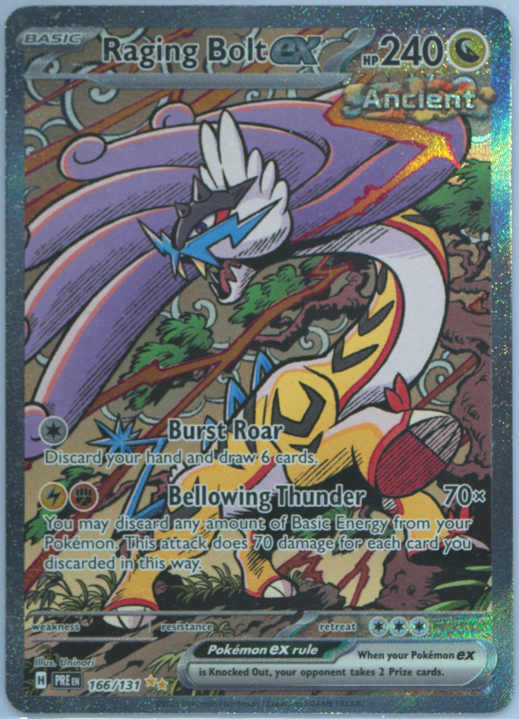 Raging Bolt EX Special Illustration Rare (166) 2025 Pokemon Spanish Pre ES-Prismatic Evolutions