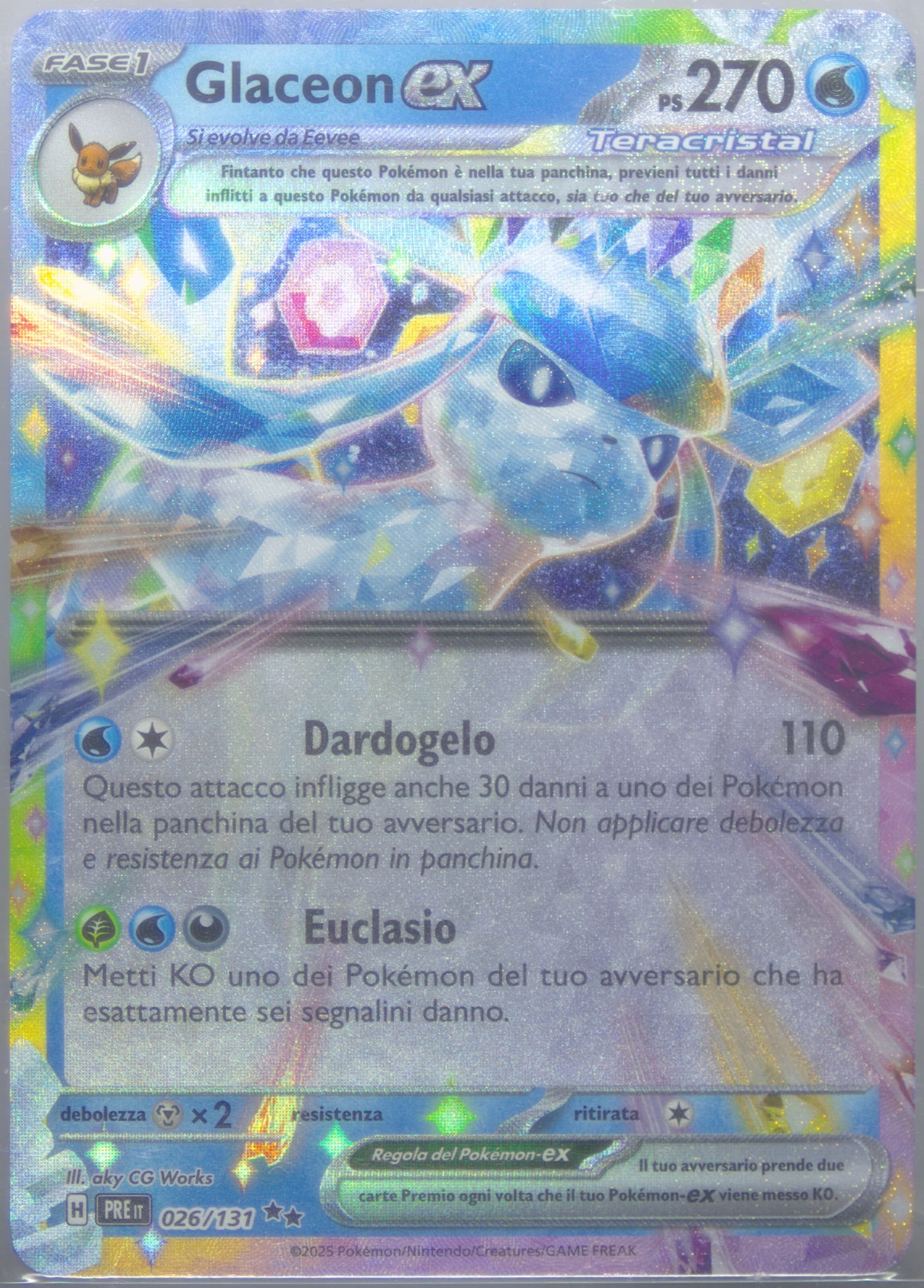 Glaceon EX (026) 2025 Pokemon Italian Pre It-Prismatic Evolutions