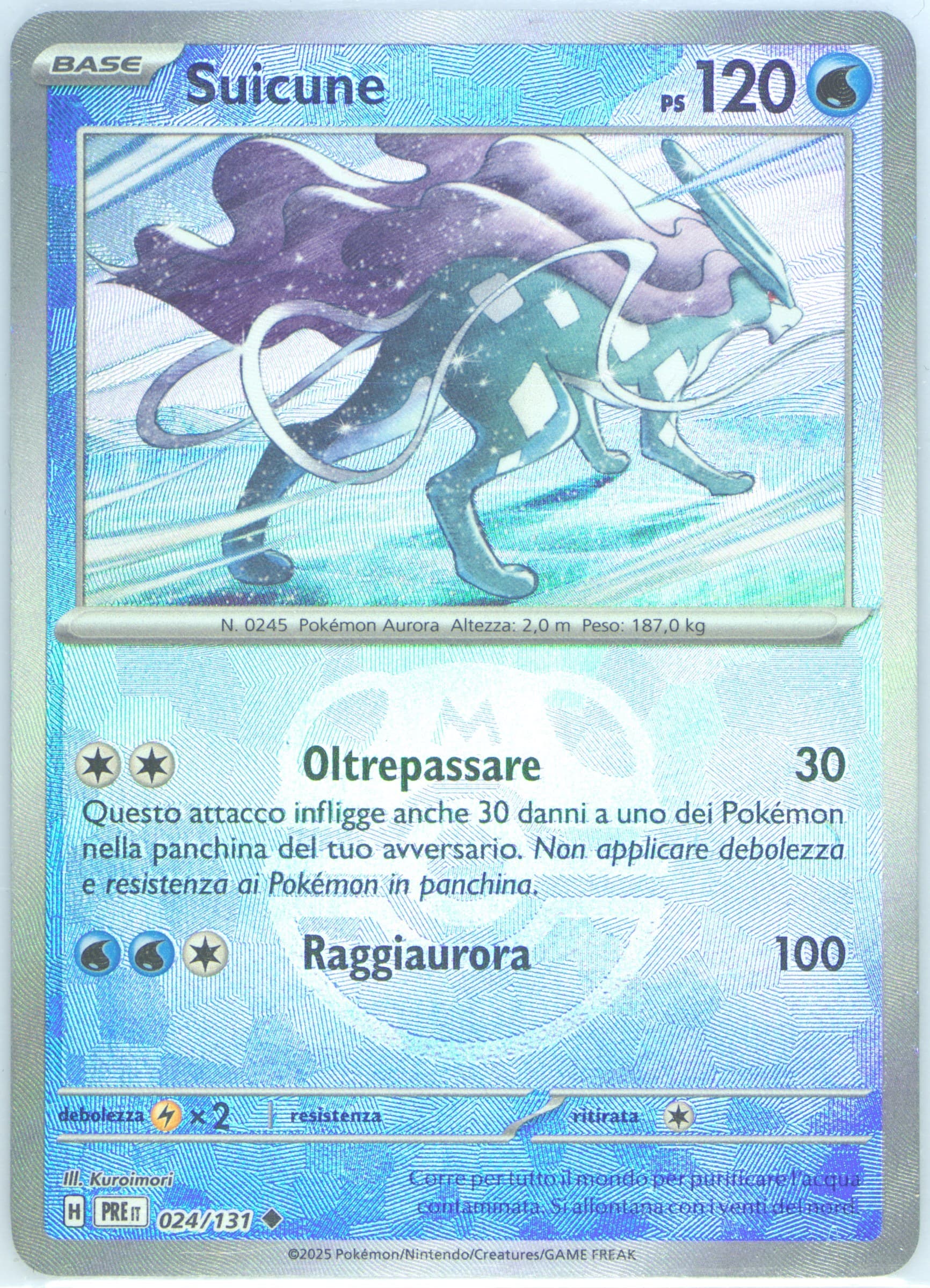 Suicune Master Ball Reverse Holo (024) 2025 Pokemon Italian Pre It-Prismatic Evolutions