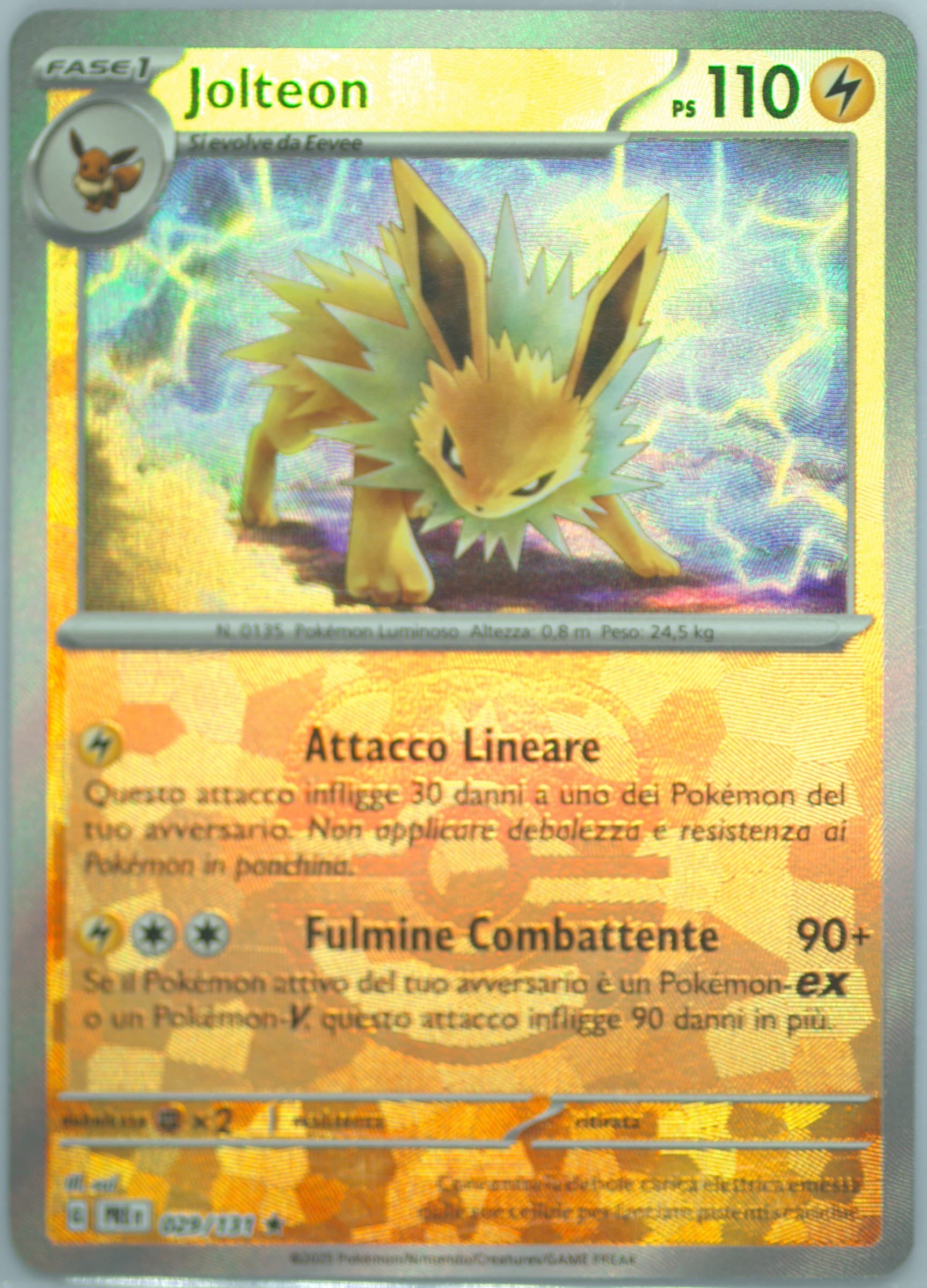 Jolteon Master Ball Reverse Holo (029) 2025 Pokemon Italian Pre It-Prismatic Evolutions