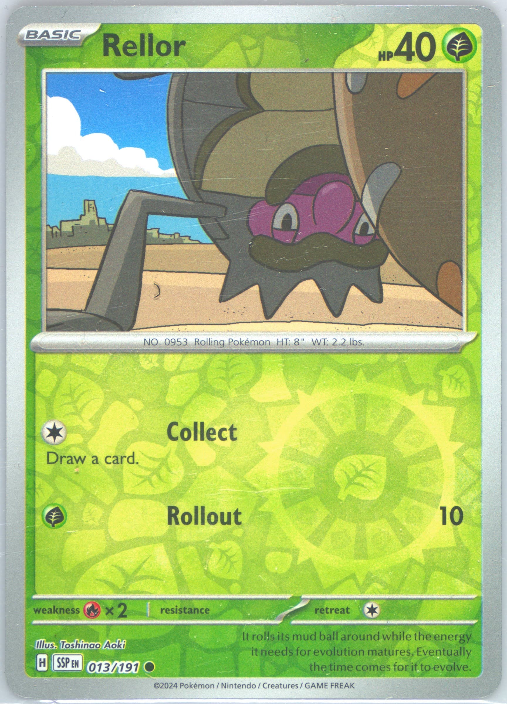 Rellor Reverse Holo (013) 2024 Pokemon Ssp EN-Surging Sparks