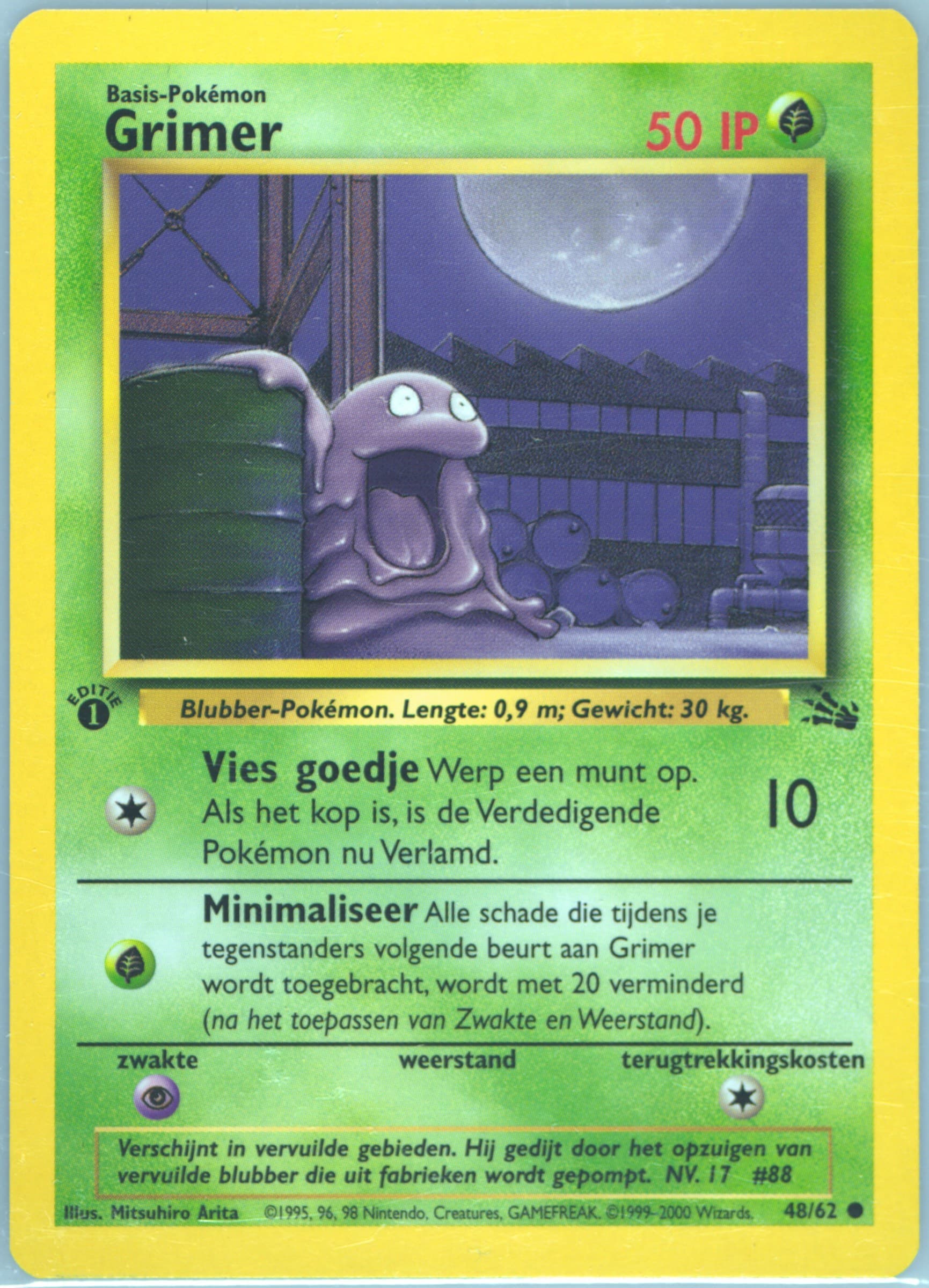 Grimer 1st Edition (48) 2000 Pokemon Dutch Fossil