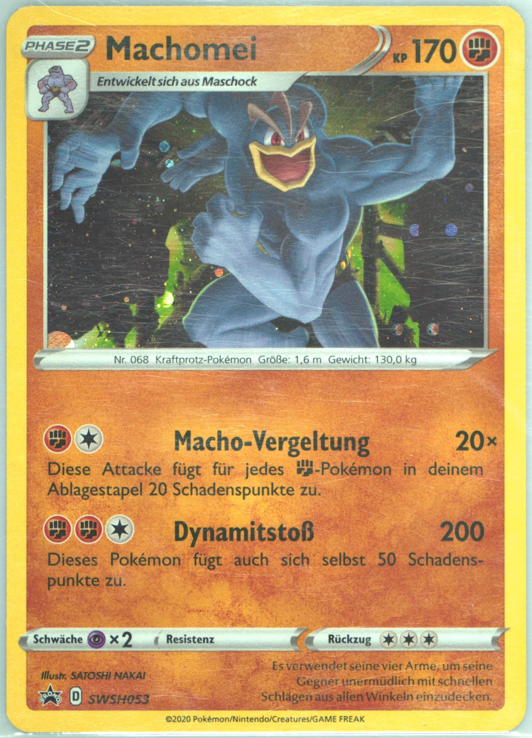 Machomei-Holo Champion's Path Special Pin Collection-German (053) 2020 Pokemon Swsh Black Star Promo