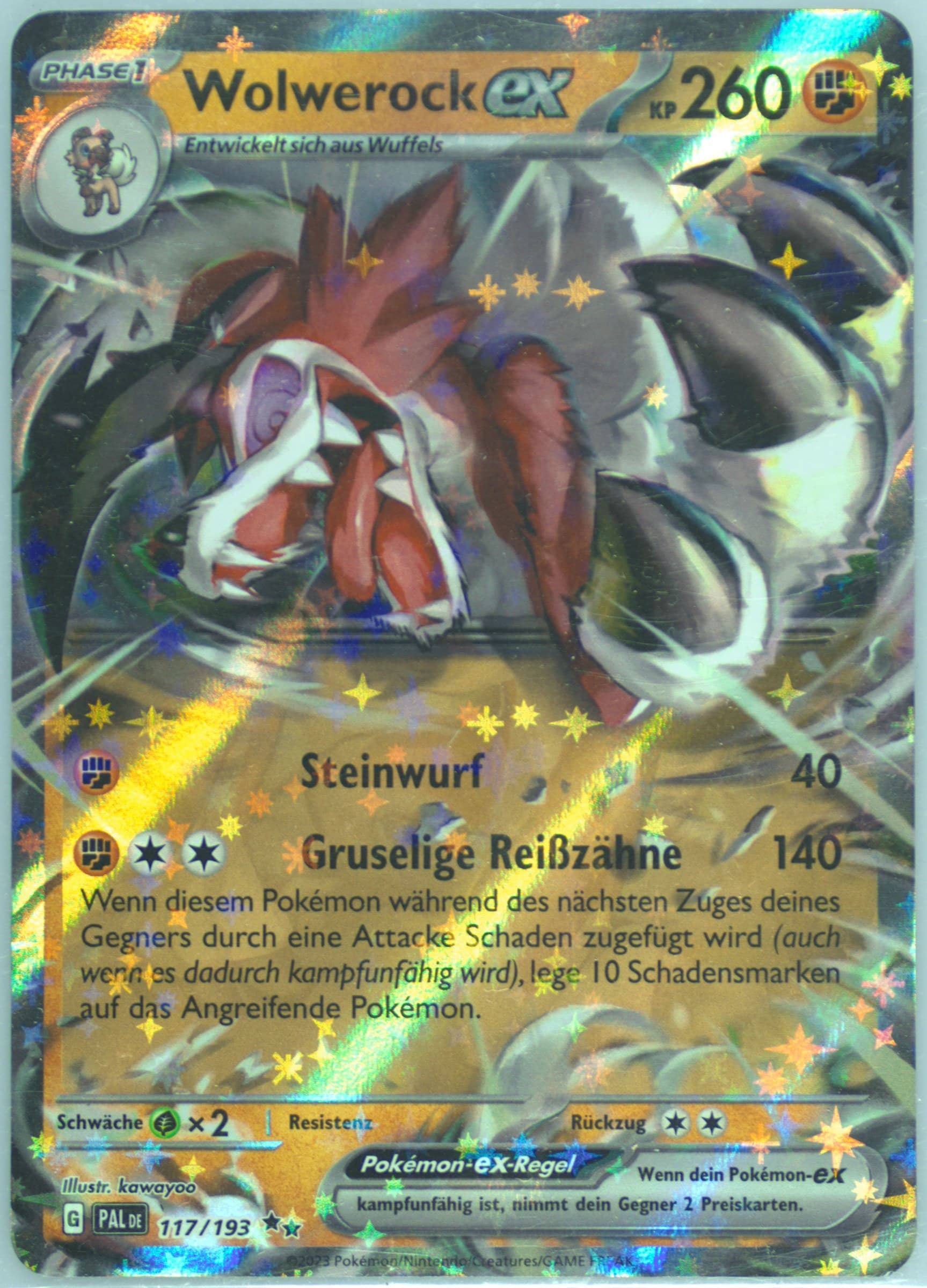 Lycanroc EX (117) 2023 Pokemon German Pal de-Paldea Evolved