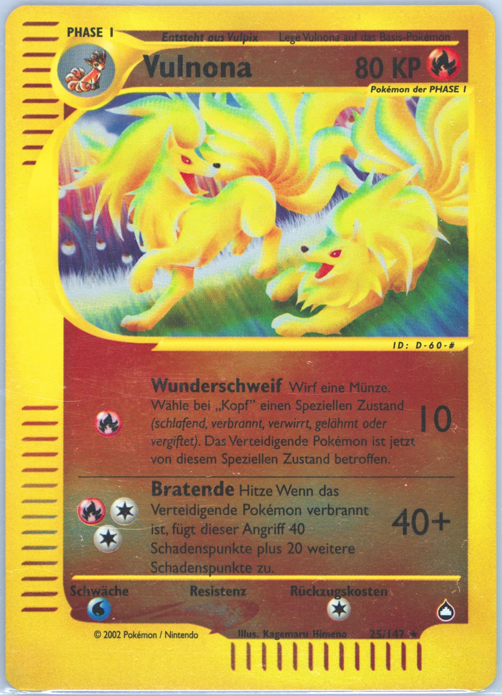 Vulnona-Reverse Foil German (25) 2003 Pokemon Aquapolis
