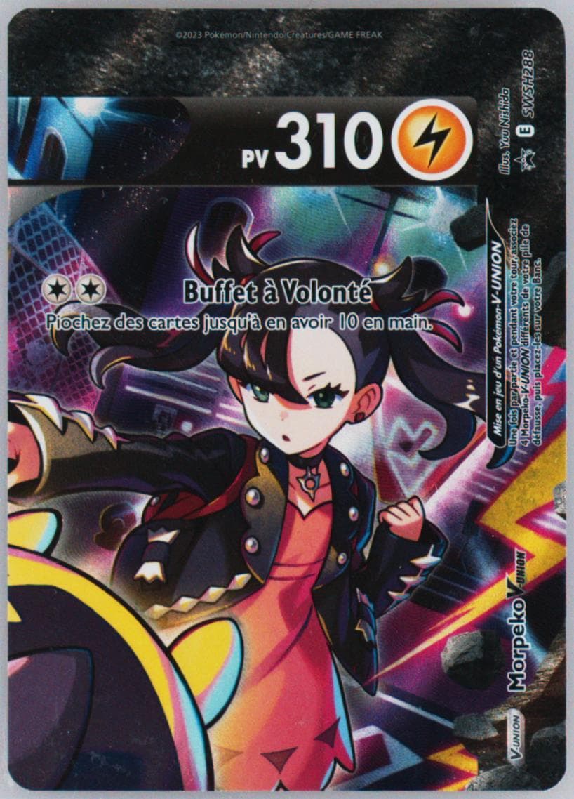 Full Art/Morpeko V-Union Crown Zenith Premium Playmat Collection-Morpeko V-Union-French (288) 2023 Pokemon Swsh Black Star Promo