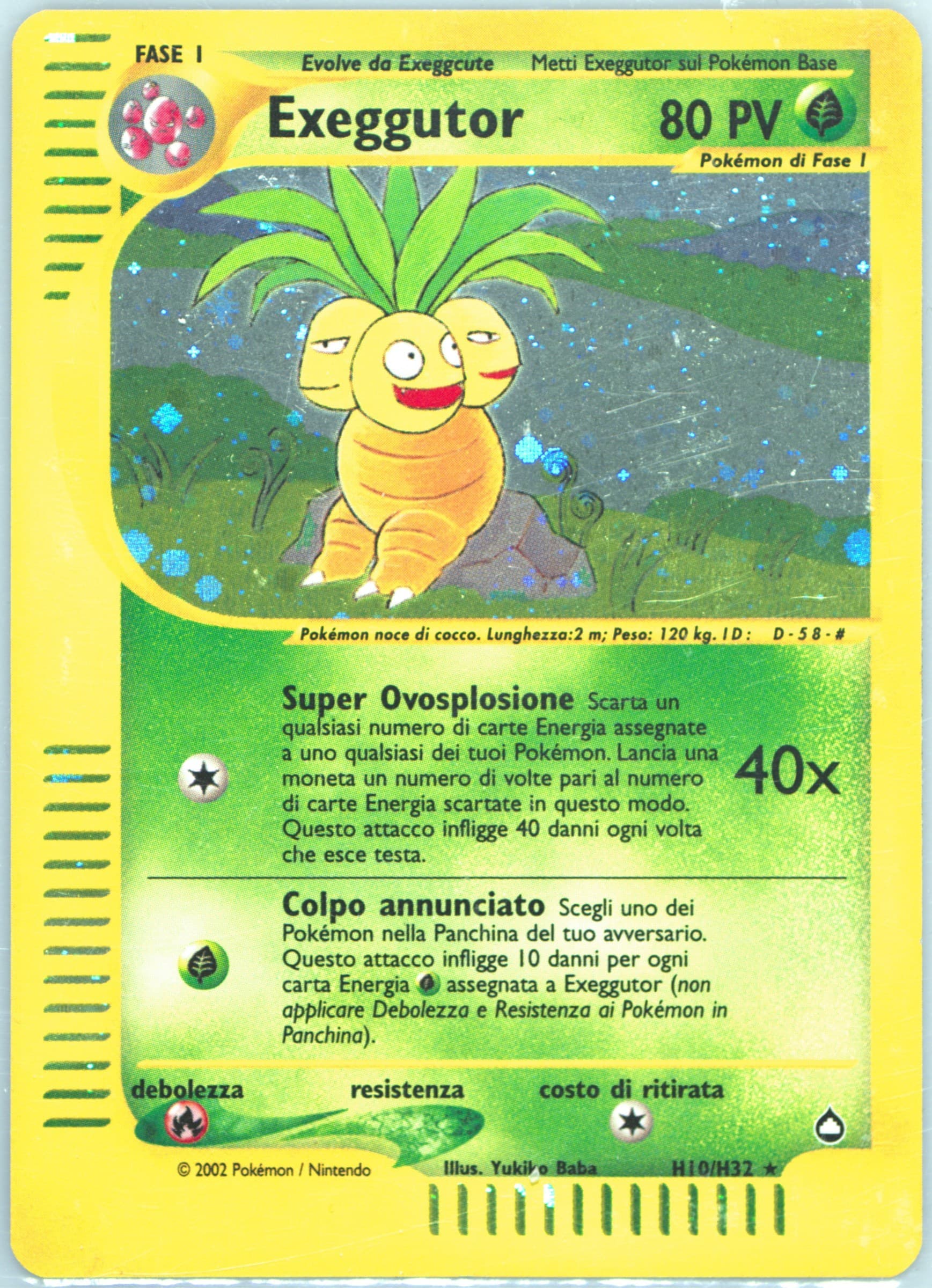 Exeggutor-Holo Italian (H10) 2003 Pokemon Aquapolis