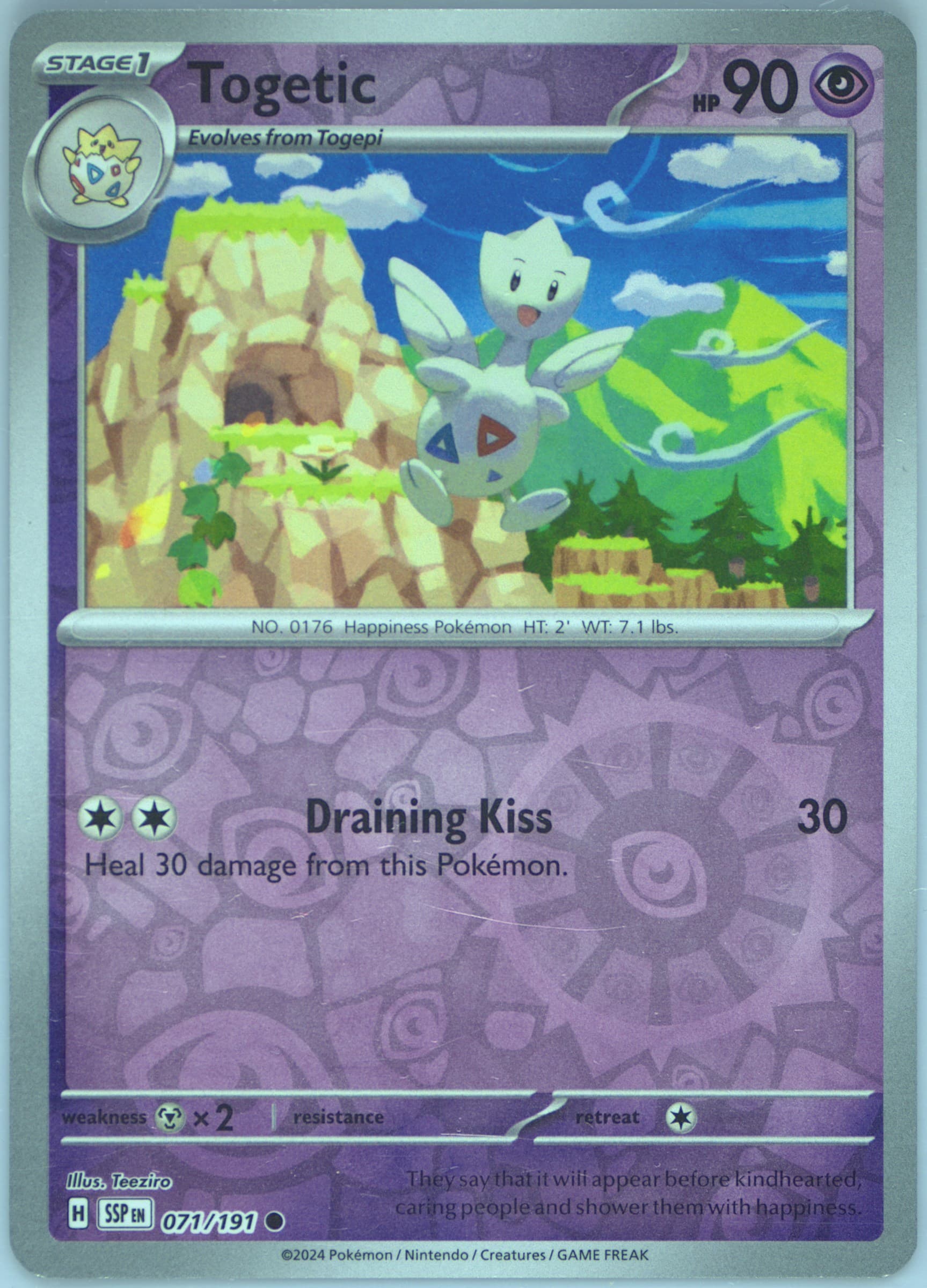 Togetic Reverse Holo (071) 2024 Pokemon Ssp EN-Surging Sparks