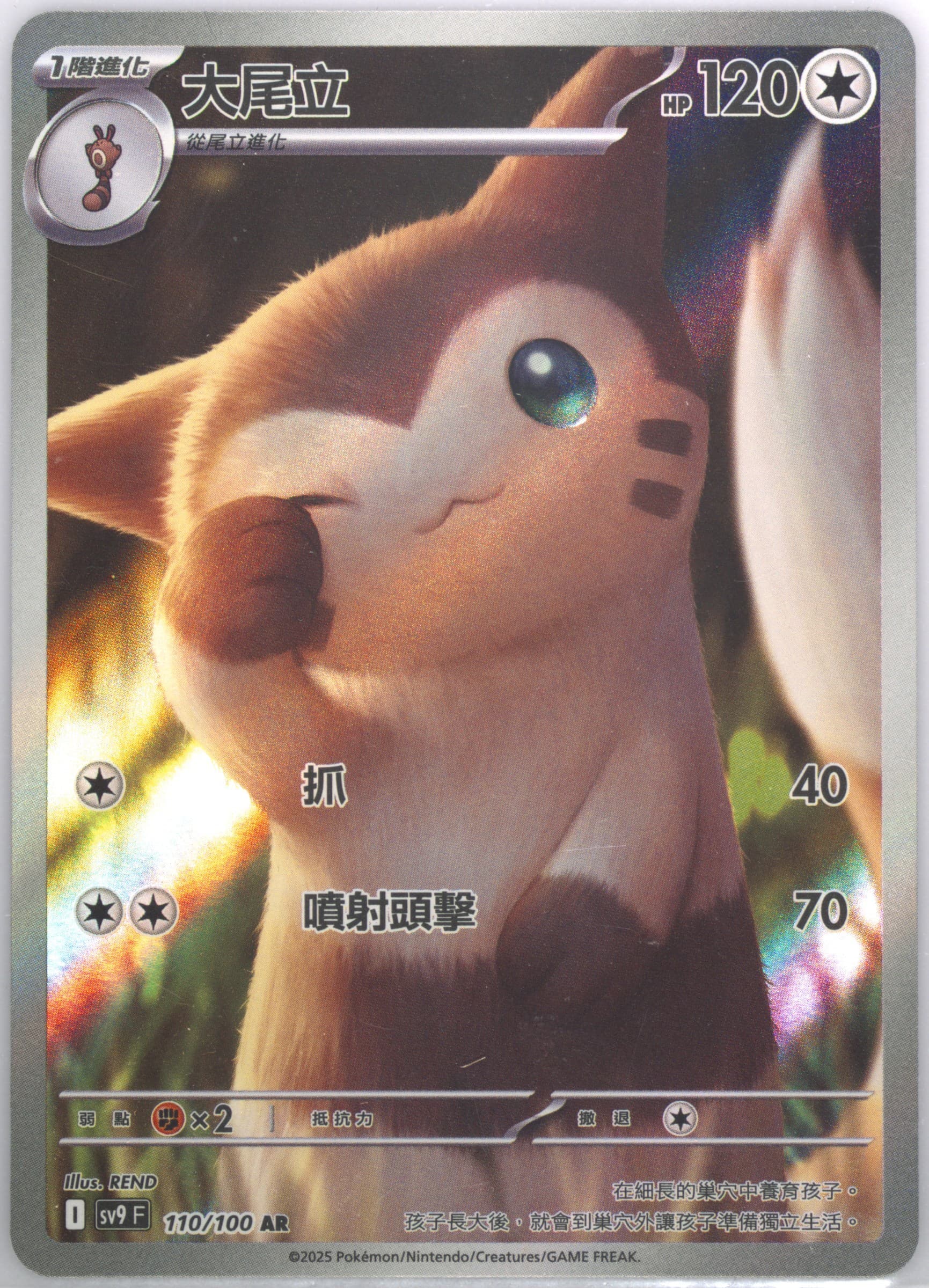 Furret Art Rare (110) 2025 Pokemon Traditional Chinese SV9 F-Battle Partners