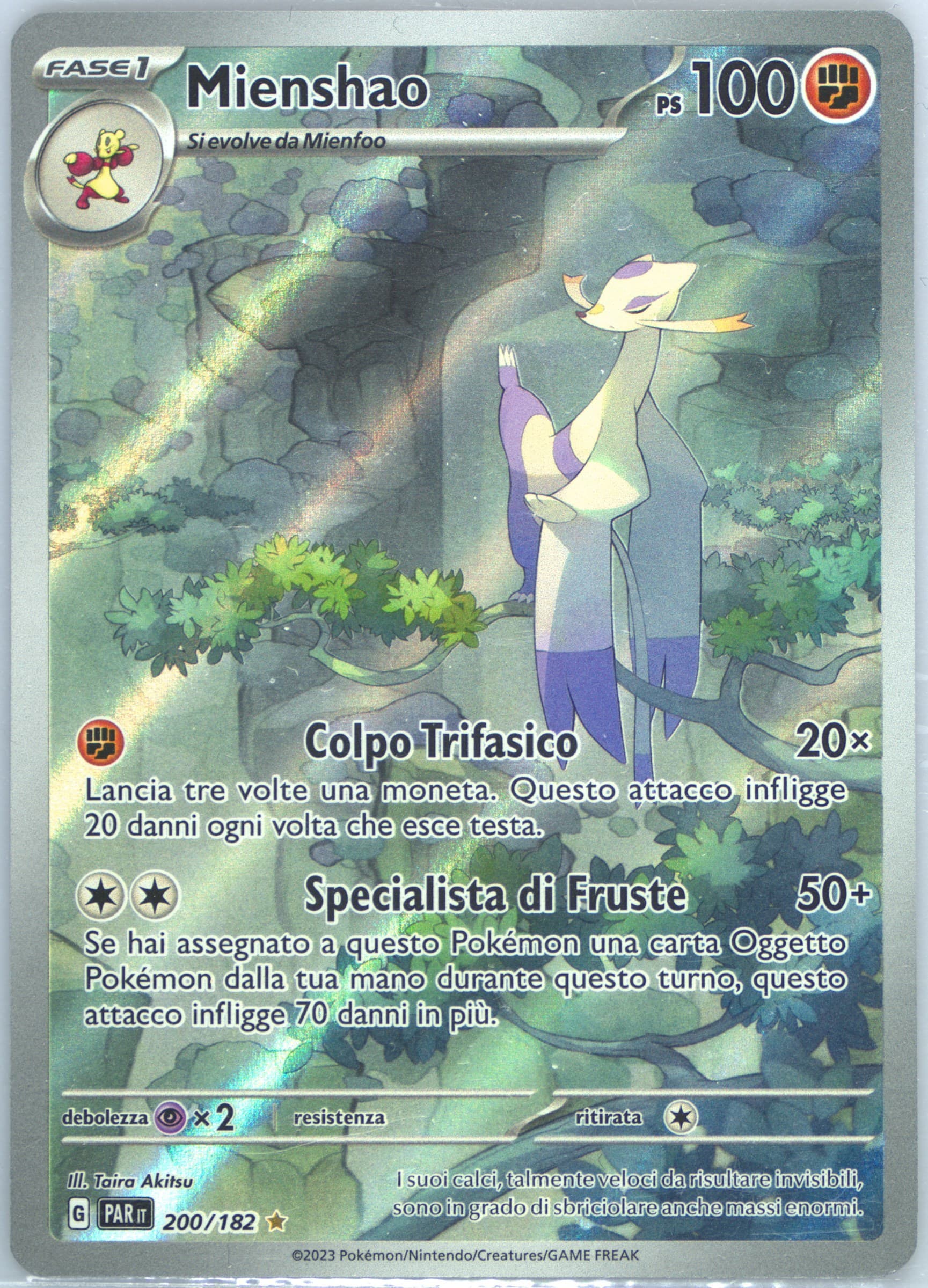 Mienshao Illustration Rare (200) 2023 Pokemon Italian Par It-Paradox Rift