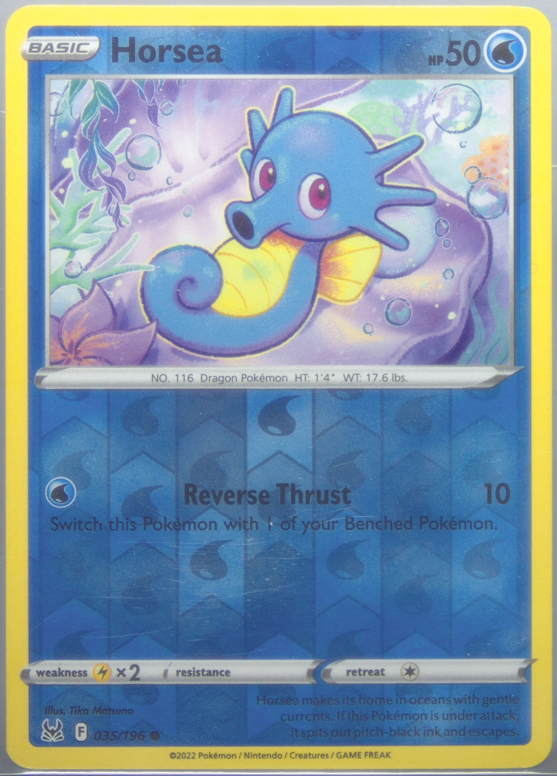 Horsea-Reverse Foil (035) 2022 Pokemon Sword & Shield Lost Origin